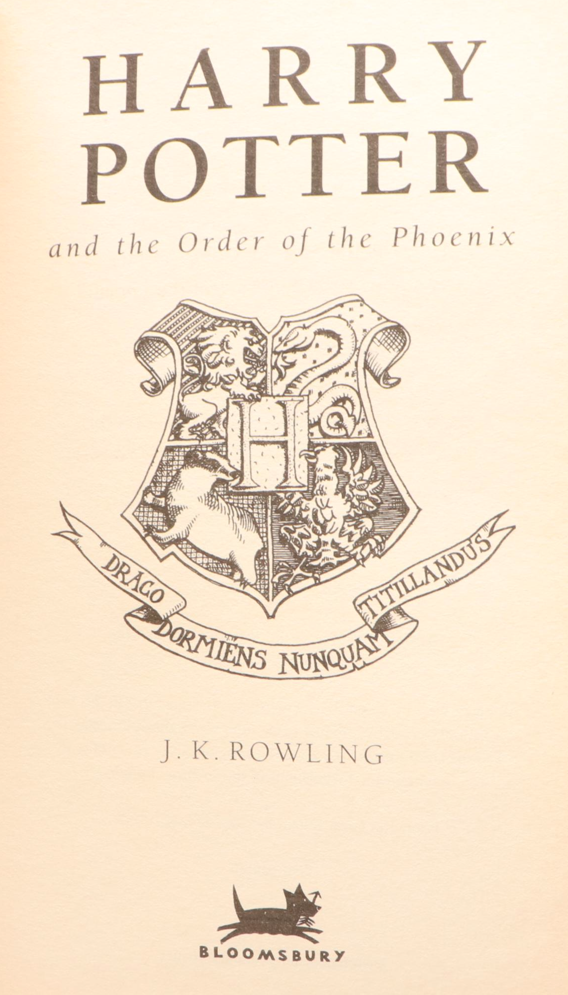 First UK Edition "Harry Potter and the Order of the Phoenix" by J. K. Rowling