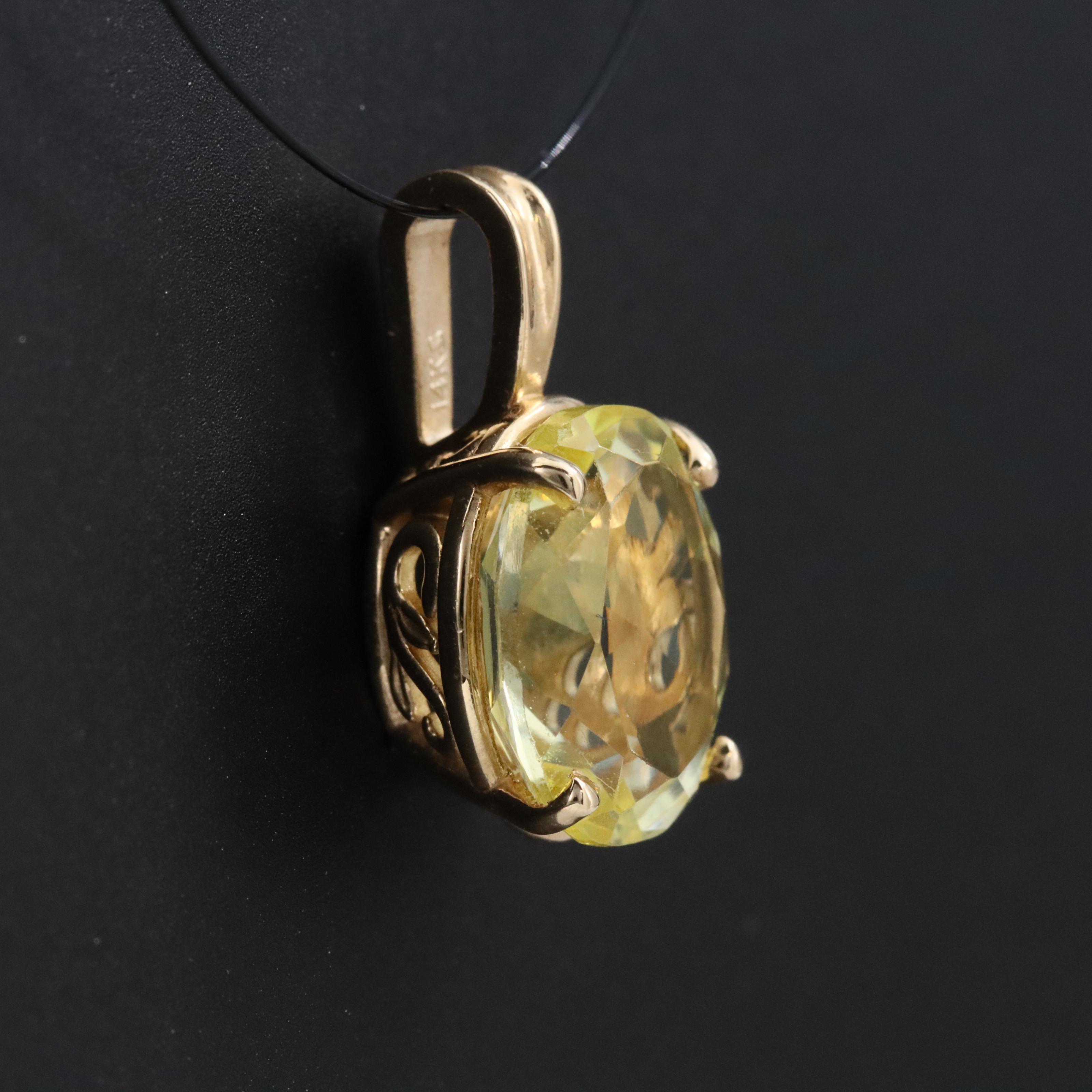 14K Danburite Pendant