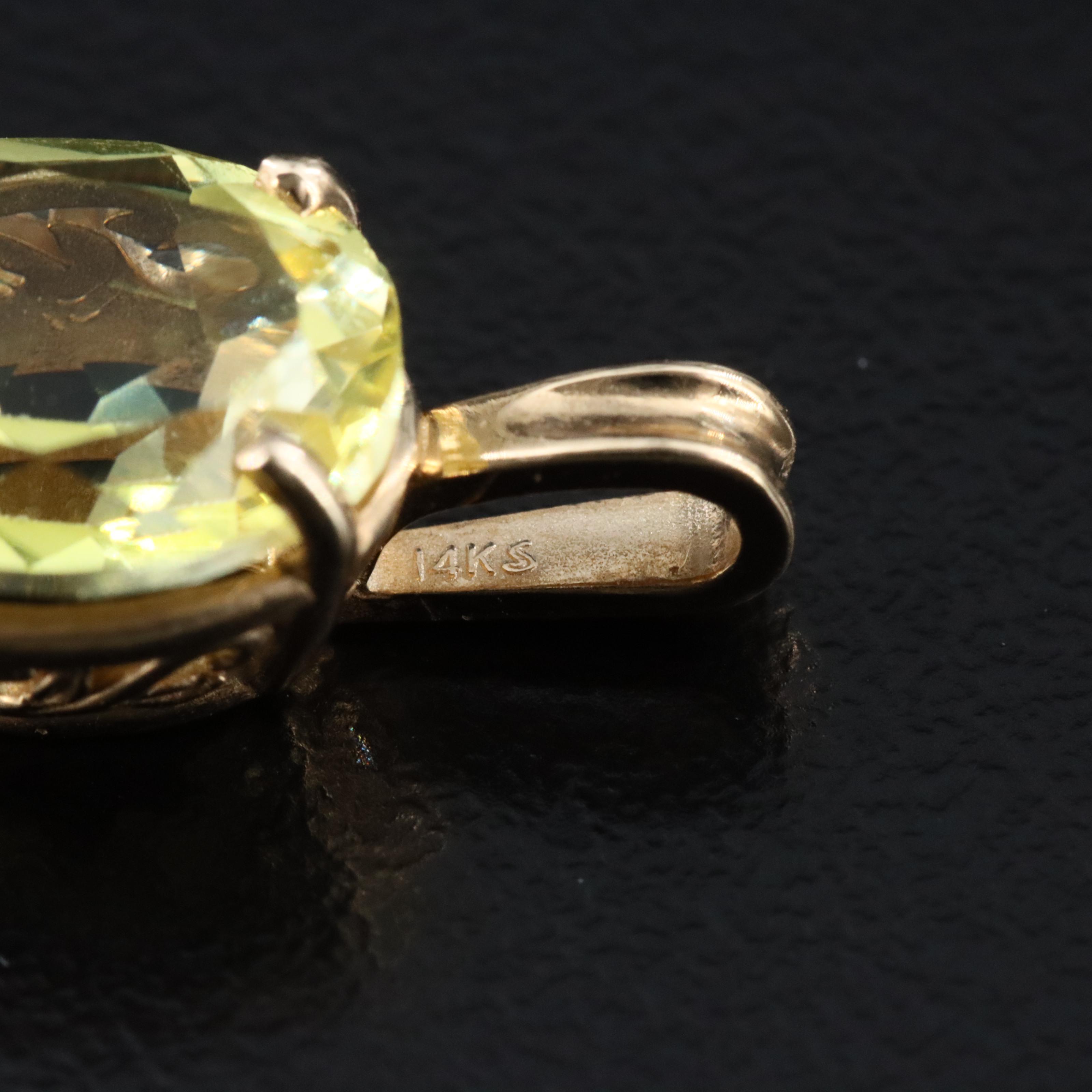 14K Danburite Pendant