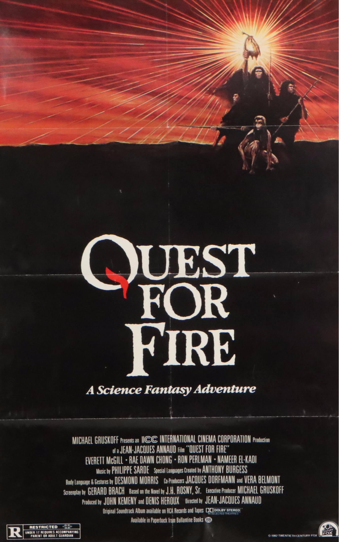 "Quest for Fire" and "Wrong Is Right" Offset Lithograph Movie Posters