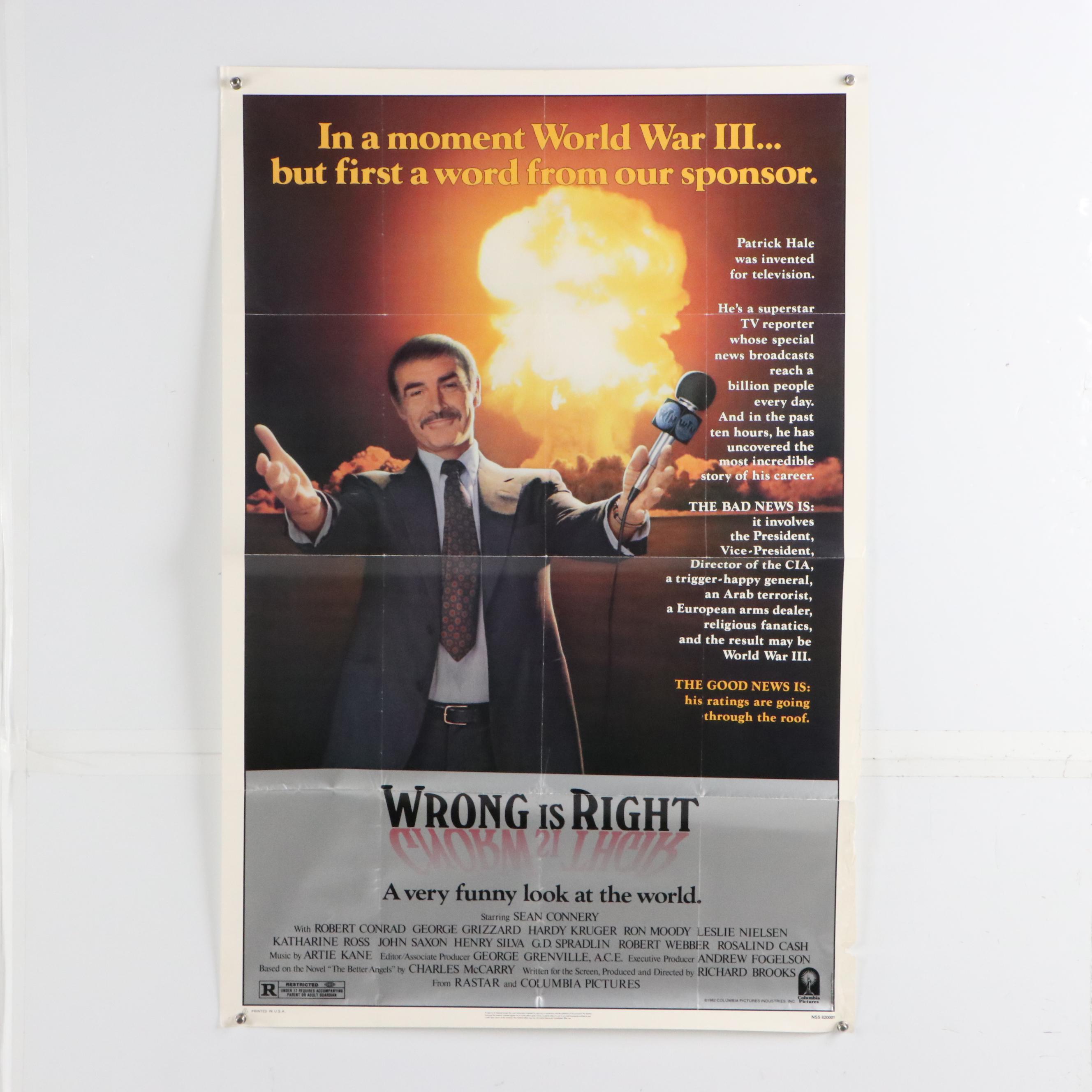 "Quest for Fire" and "Wrong Is Right" Offset Lithograph Movie Posters