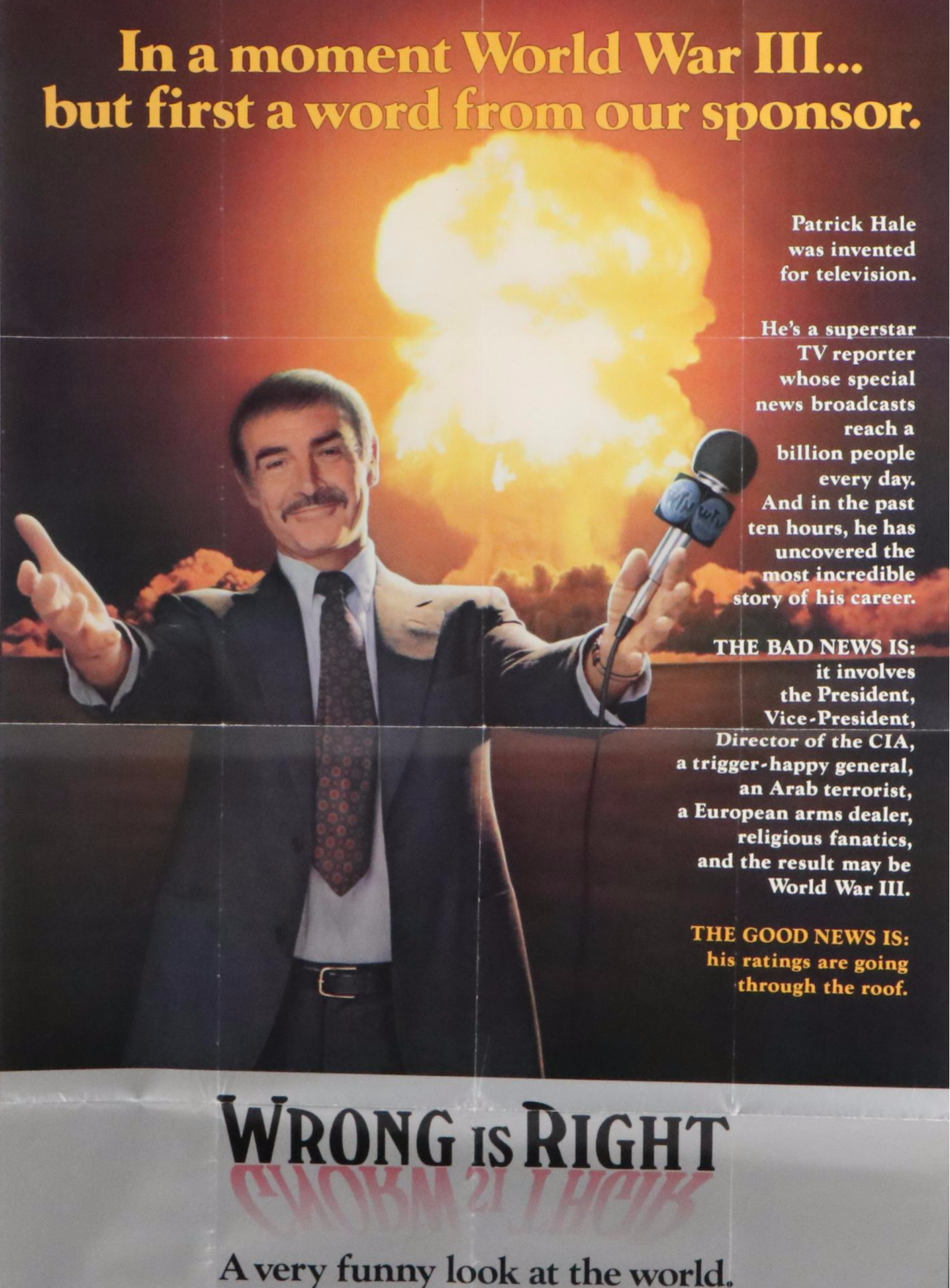 "Quest for Fire" and "Wrong Is Right" Offset Lithograph Movie Posters