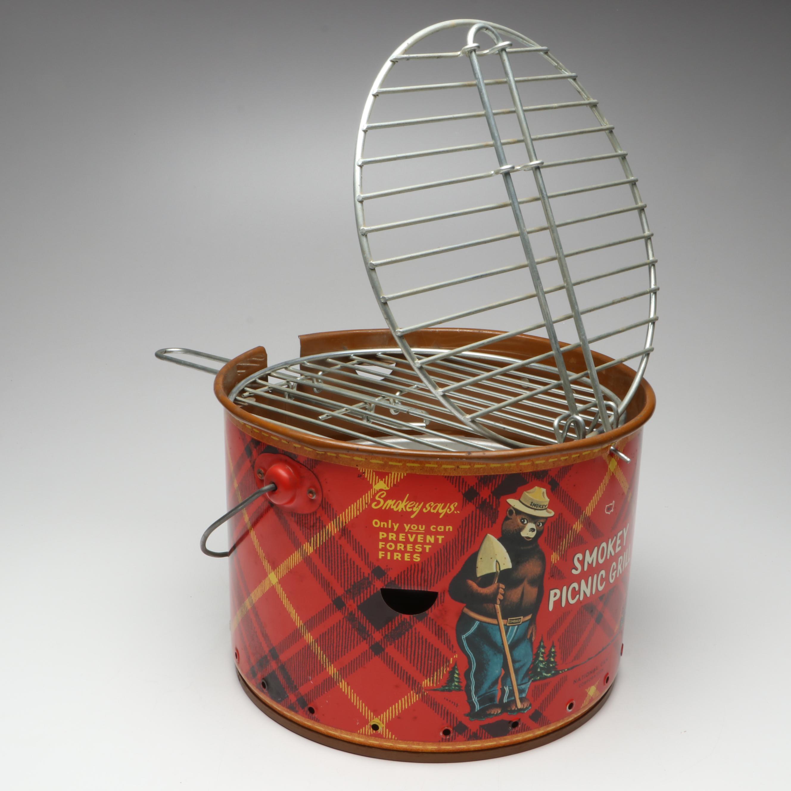 National Can Corp. Smokey Picnic Grill, Mid-20th Century