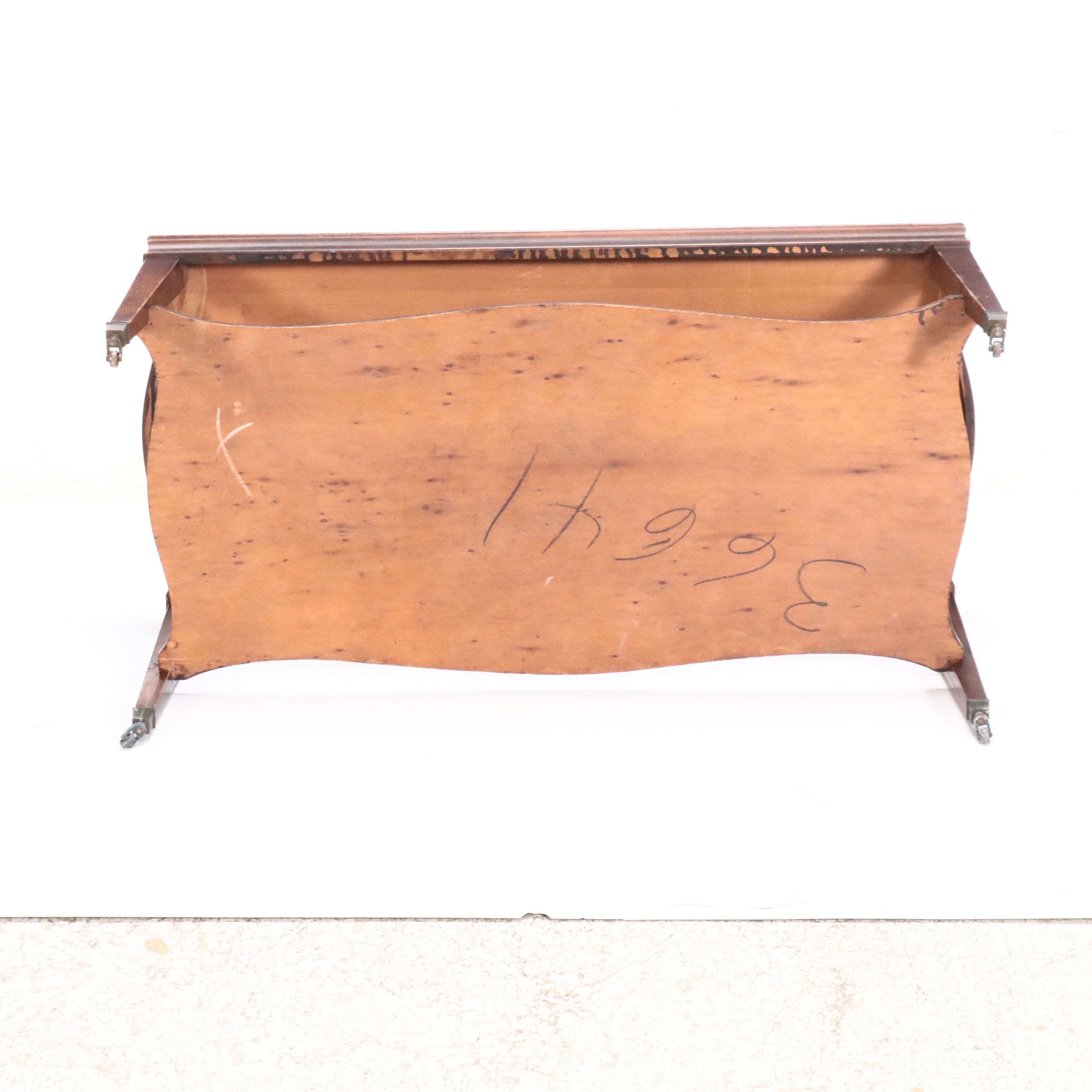 Regency Style Mahogany Coffee Table with Tooled Leather Top, Mid to Late 20th C.