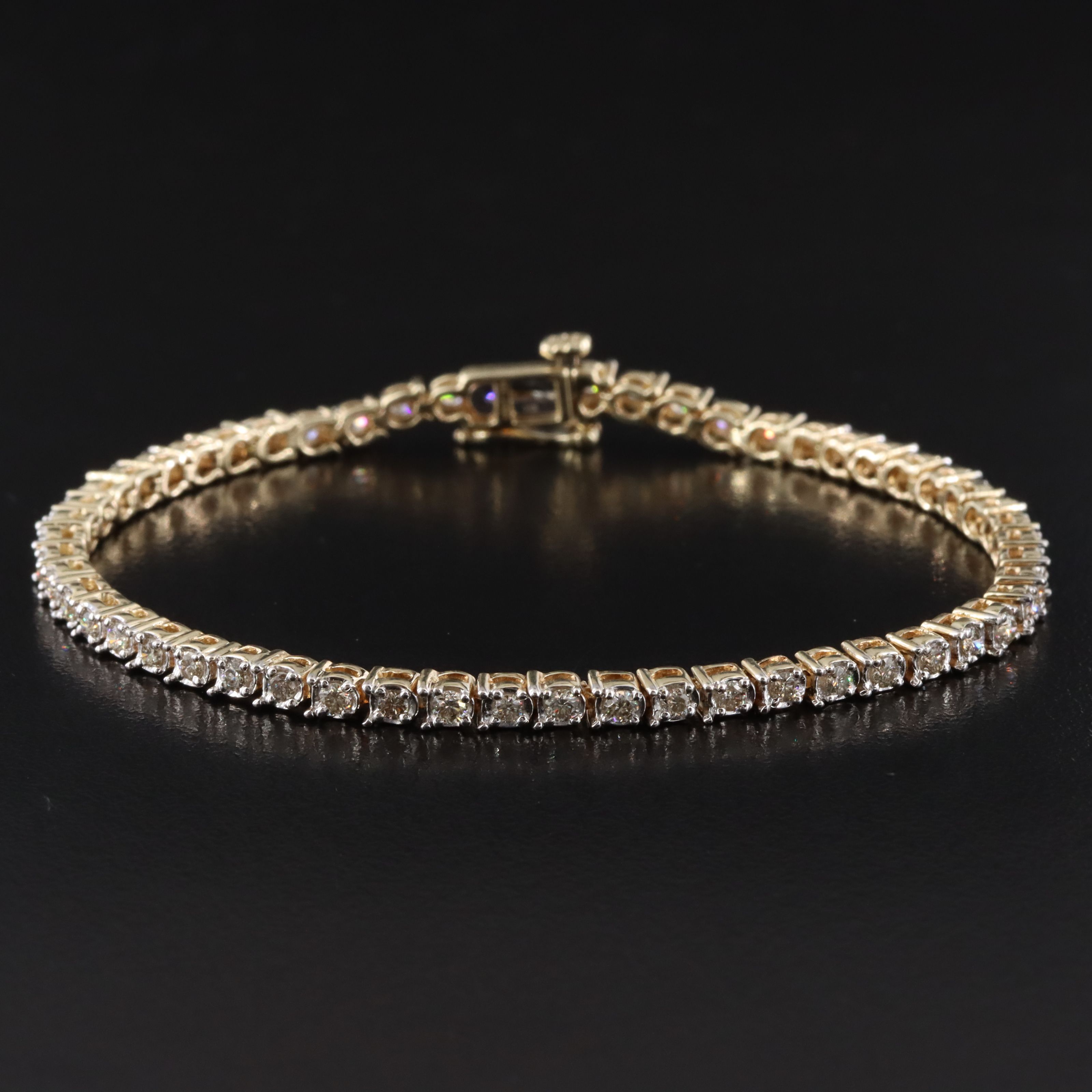 10K 2.00 CTW Diamond Line Bracelet