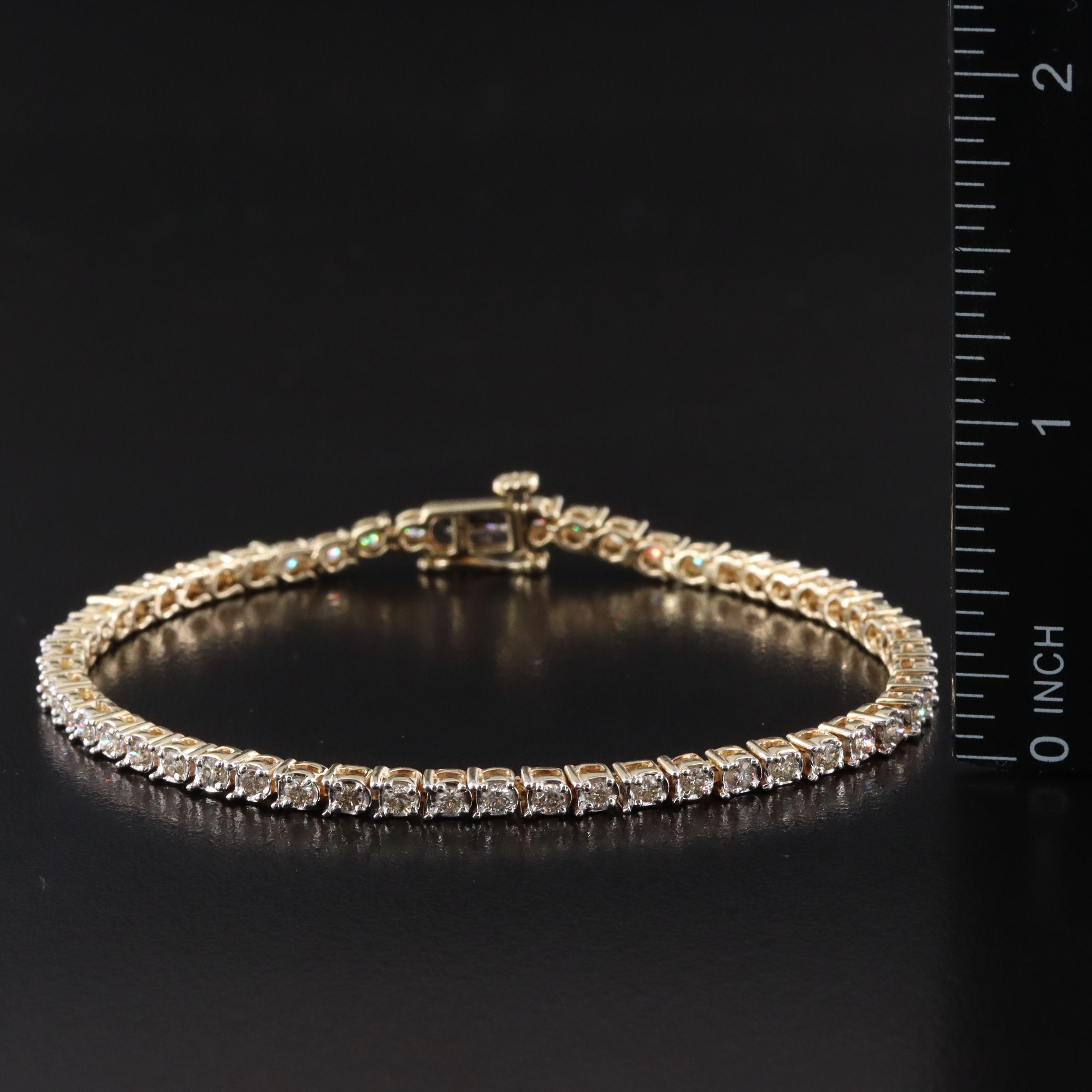 10K 2.00 CTW Diamond Line Bracelet
