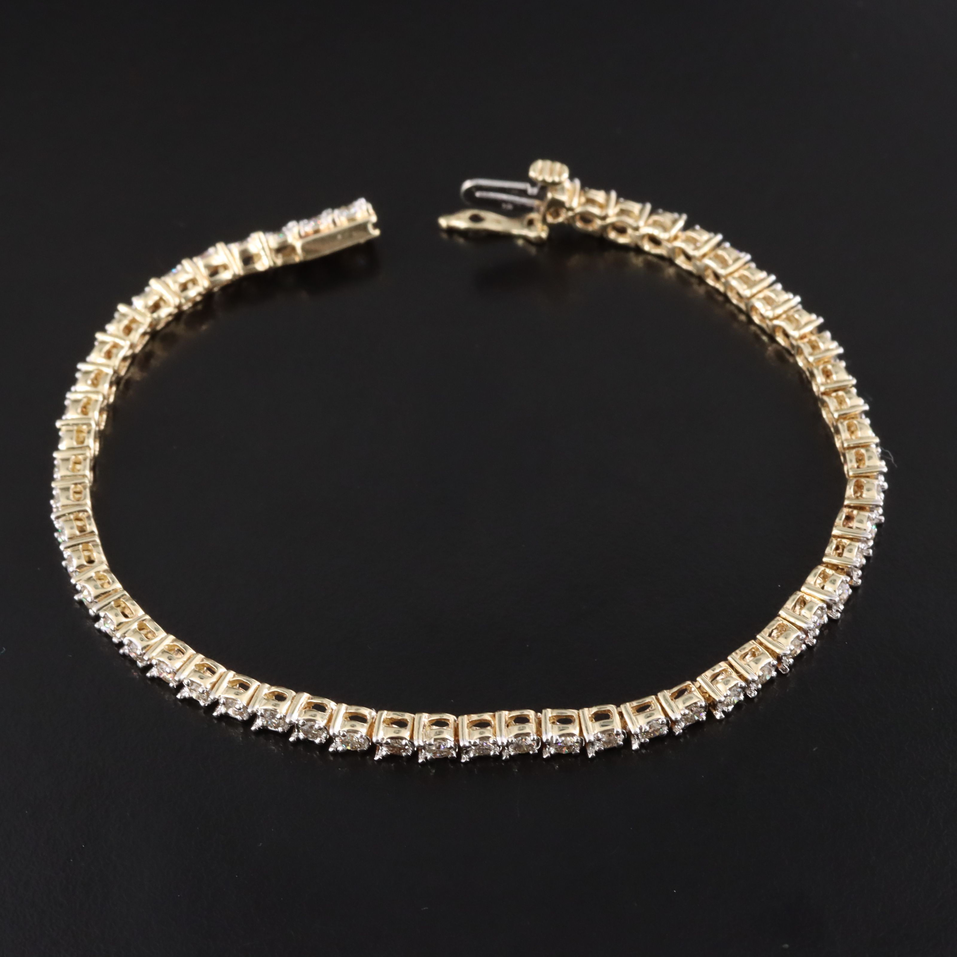 10K 2.00 CTW Diamond Line Bracelet