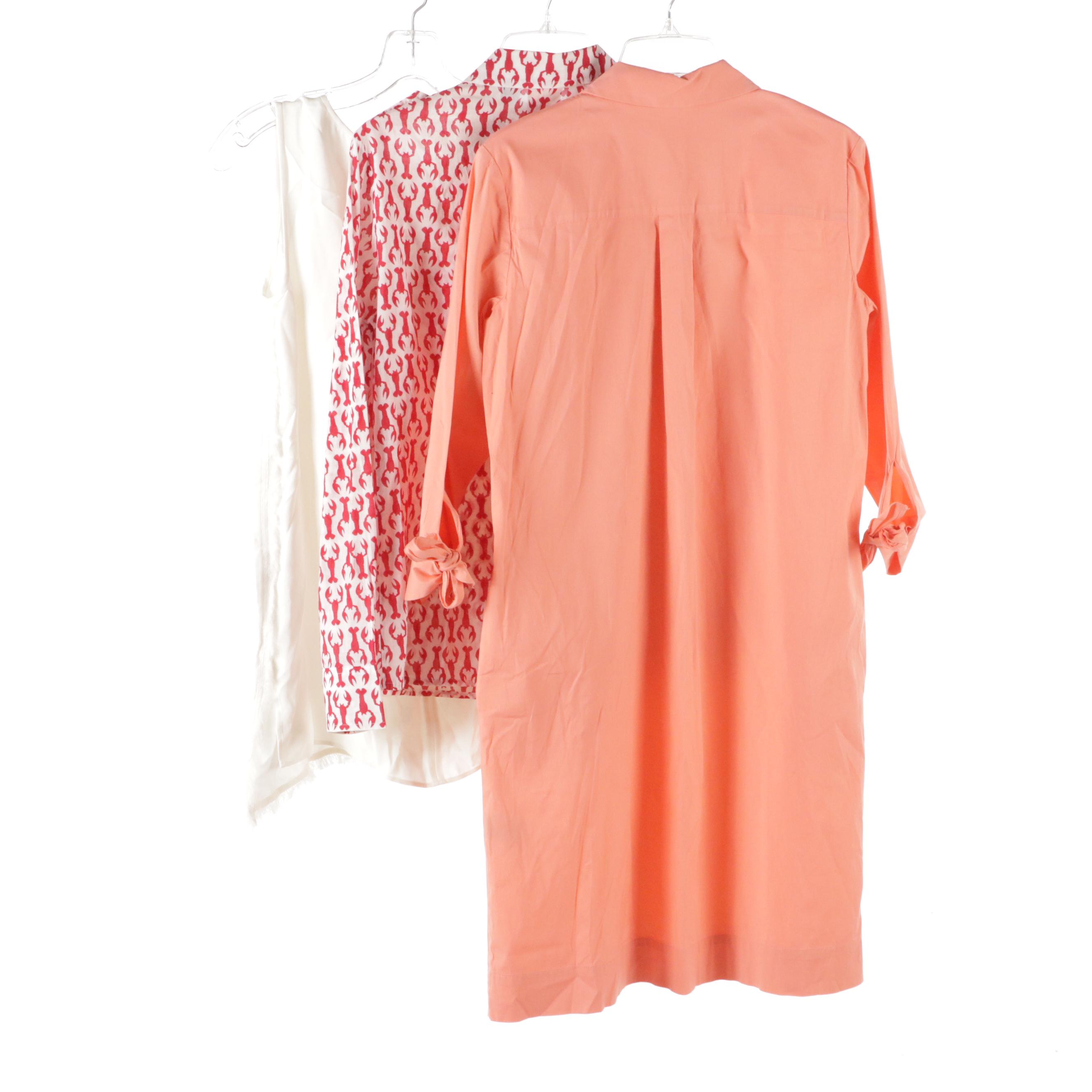 Lafayette 148  Silk Tank Top, Tory Burch Lobster Printed Button-Up Top & More