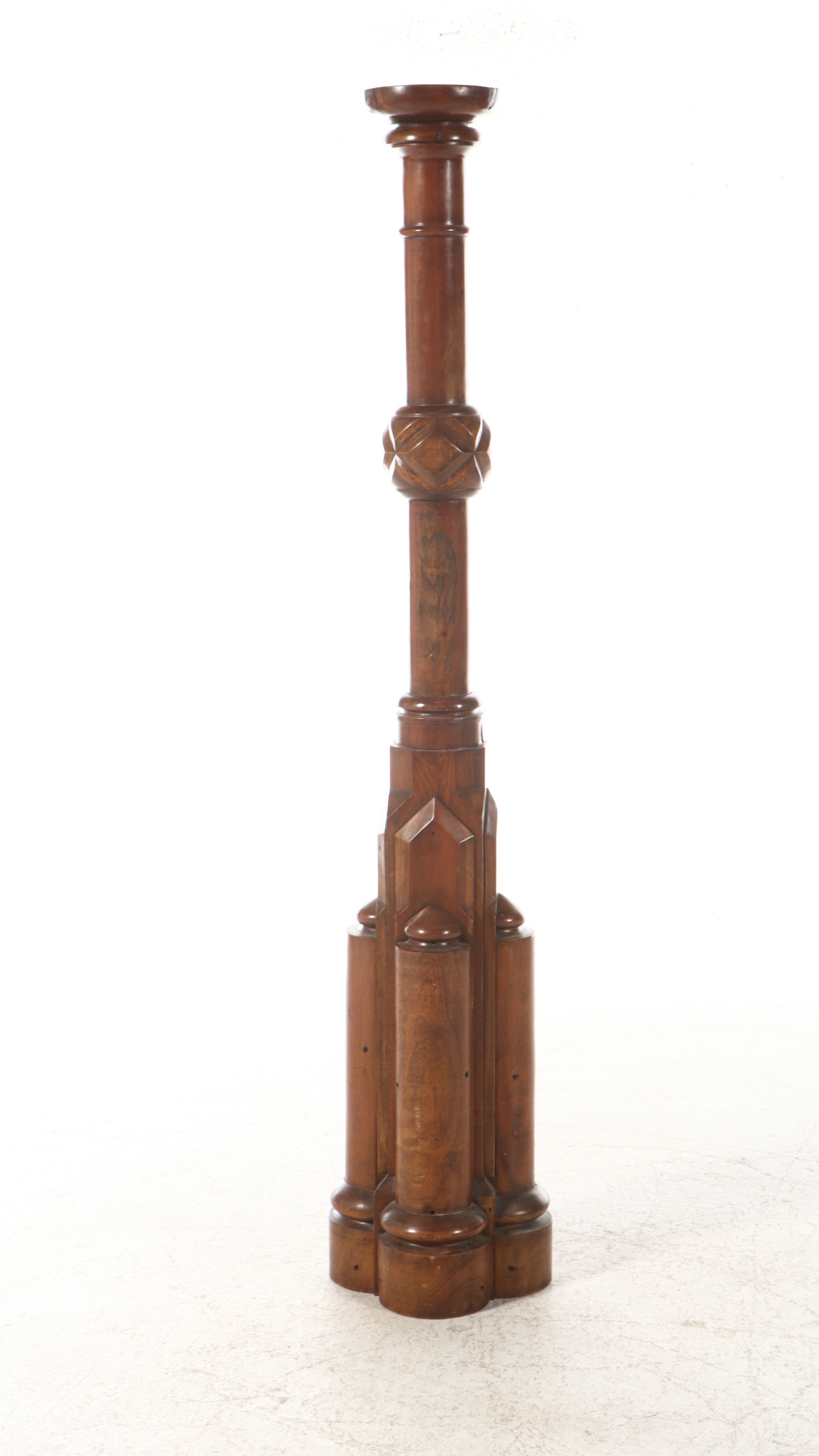Neo-Gothic Hardwood Pedestal
