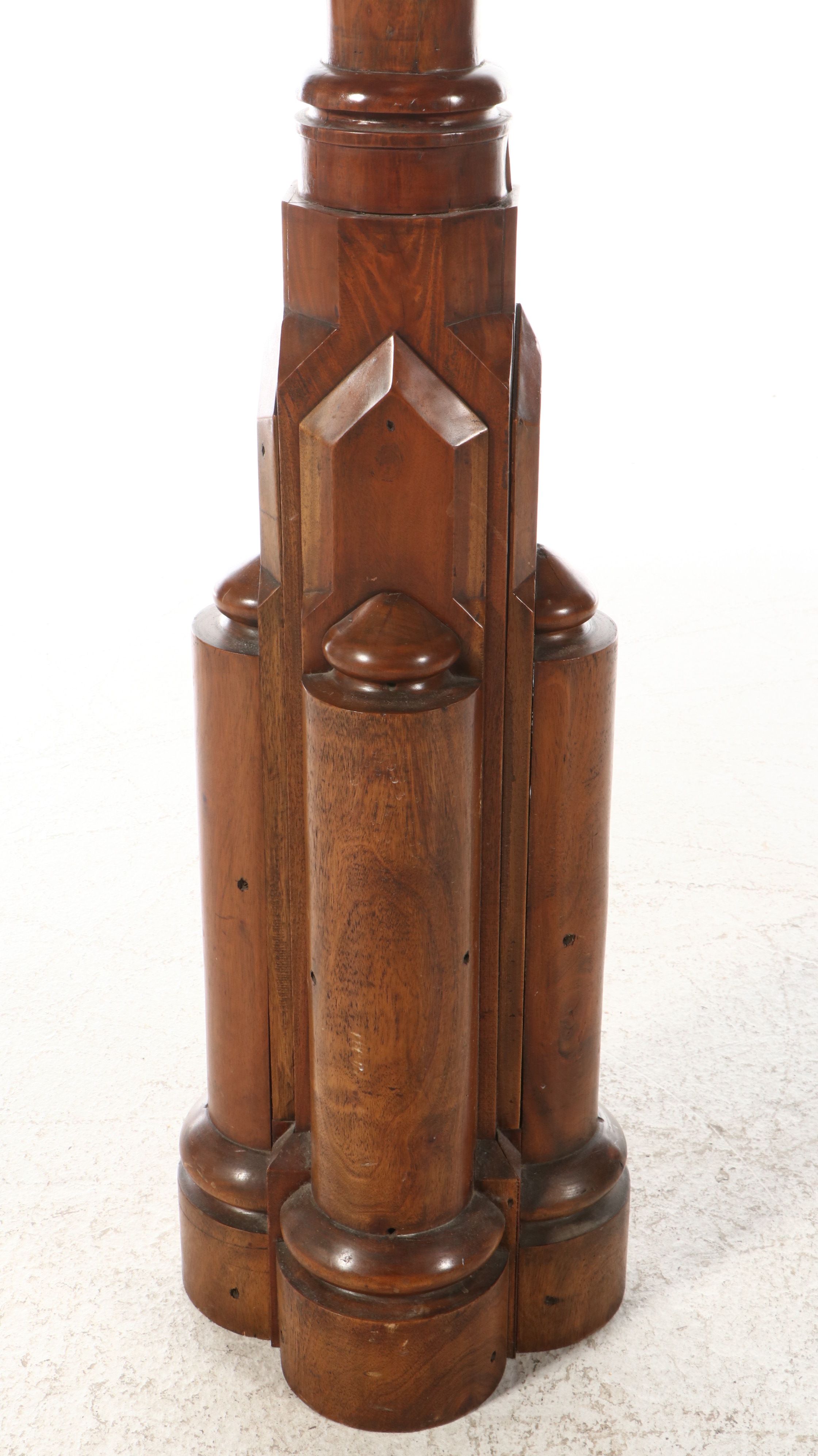 Neo-Gothic Hardwood Pedestal