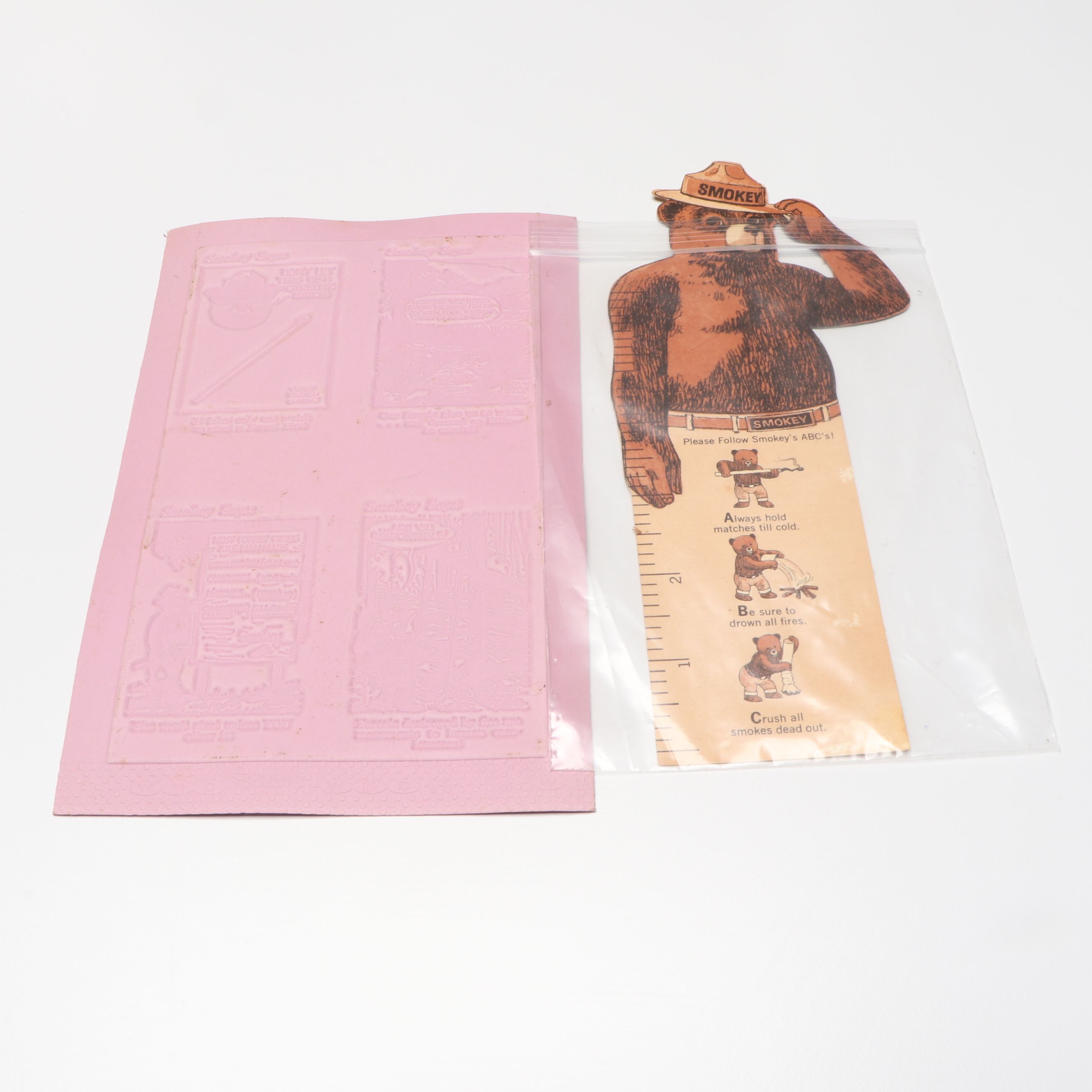 "Smokey the Bear" Vintage Plush Toy, Metal Pins, Ephemera and More Collectibles