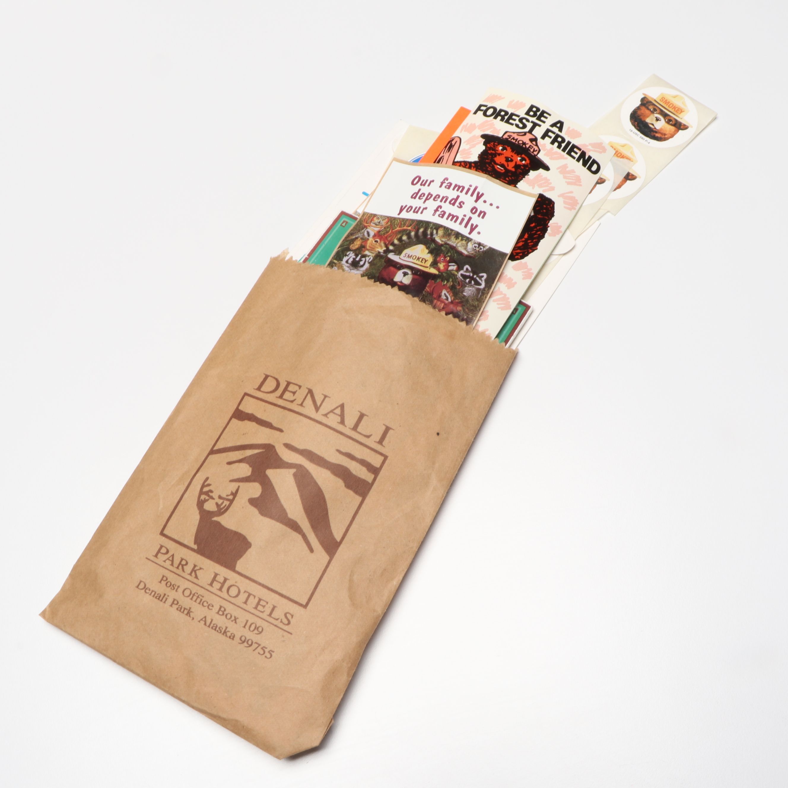 "Smokey the Bear" Vintage Plush Toy, Metal Pins, Ephemera and More Collectibles