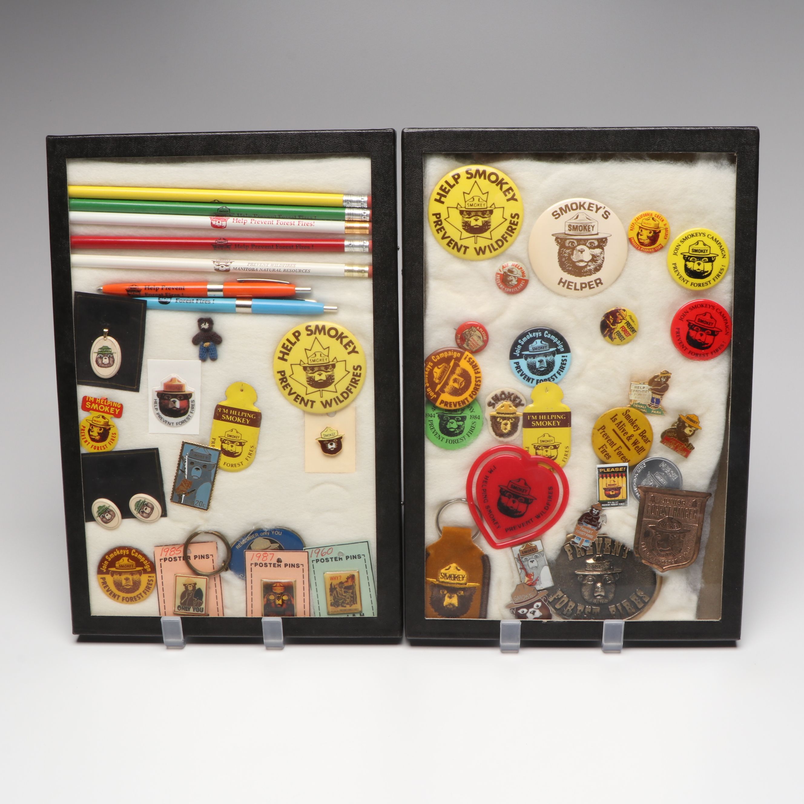 "Smokey the Bear" Vintage Plush Toy, Metal Pins, Ephemera and More Collectibles