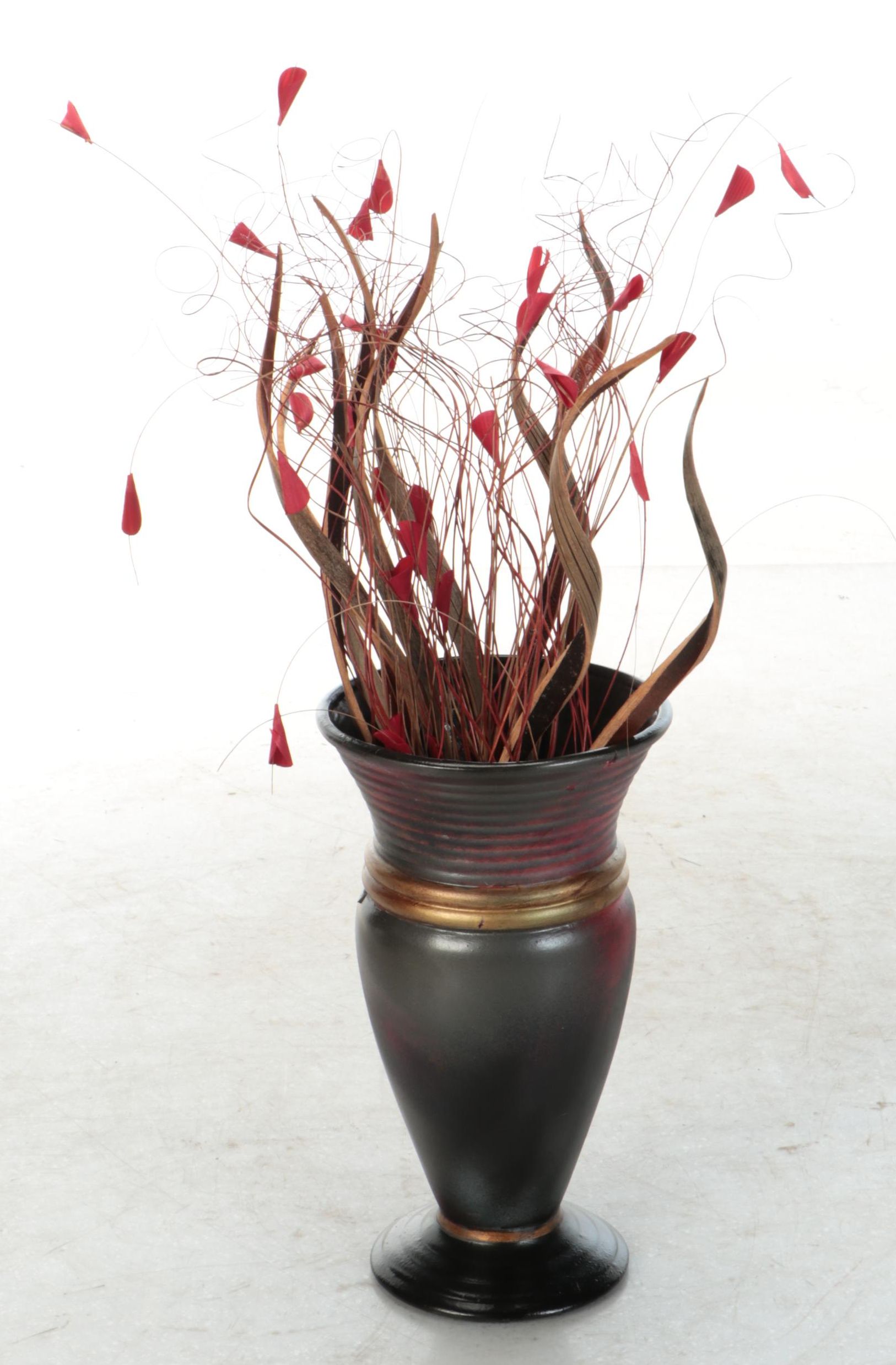 Sofia Gallery Ceramic Footed Vase with Artificial Bouquet