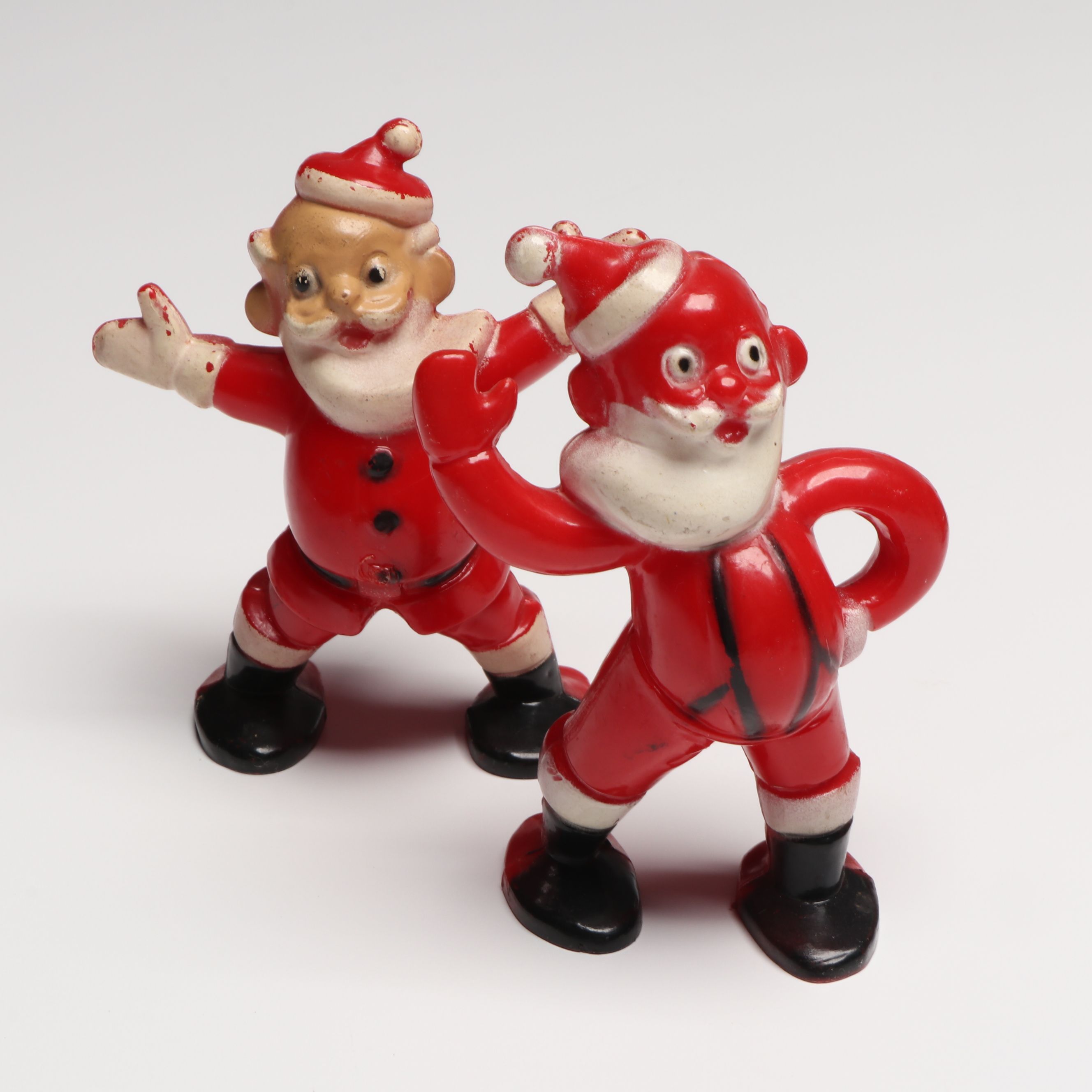 Santa Claus Figure Piggy Bank and Other Christmas Decorations