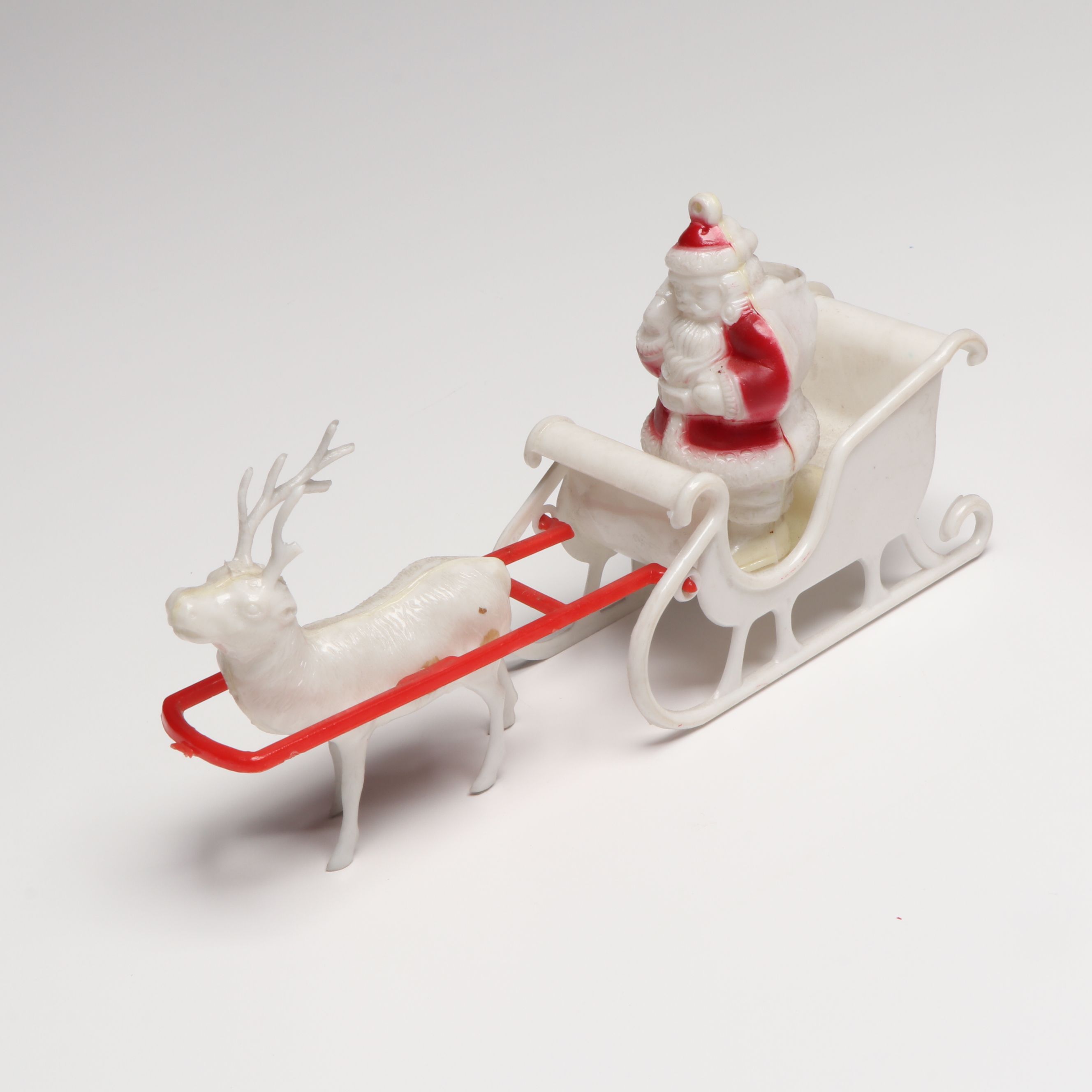 Santa Claus Figure Piggy Bank and Other Christmas Decorations