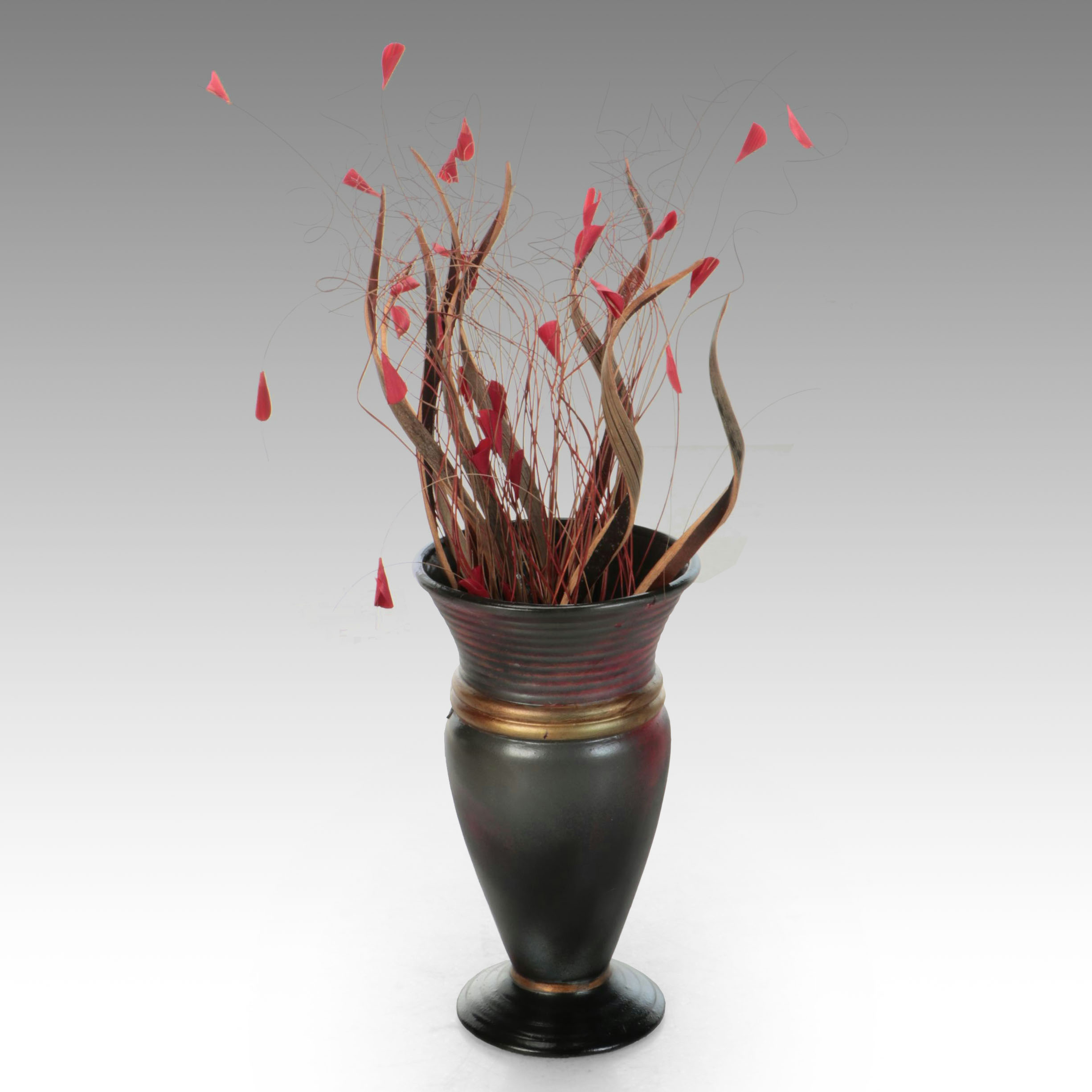 Sofia Gallery Ceramic Footed Vase with Artificial Bouquet