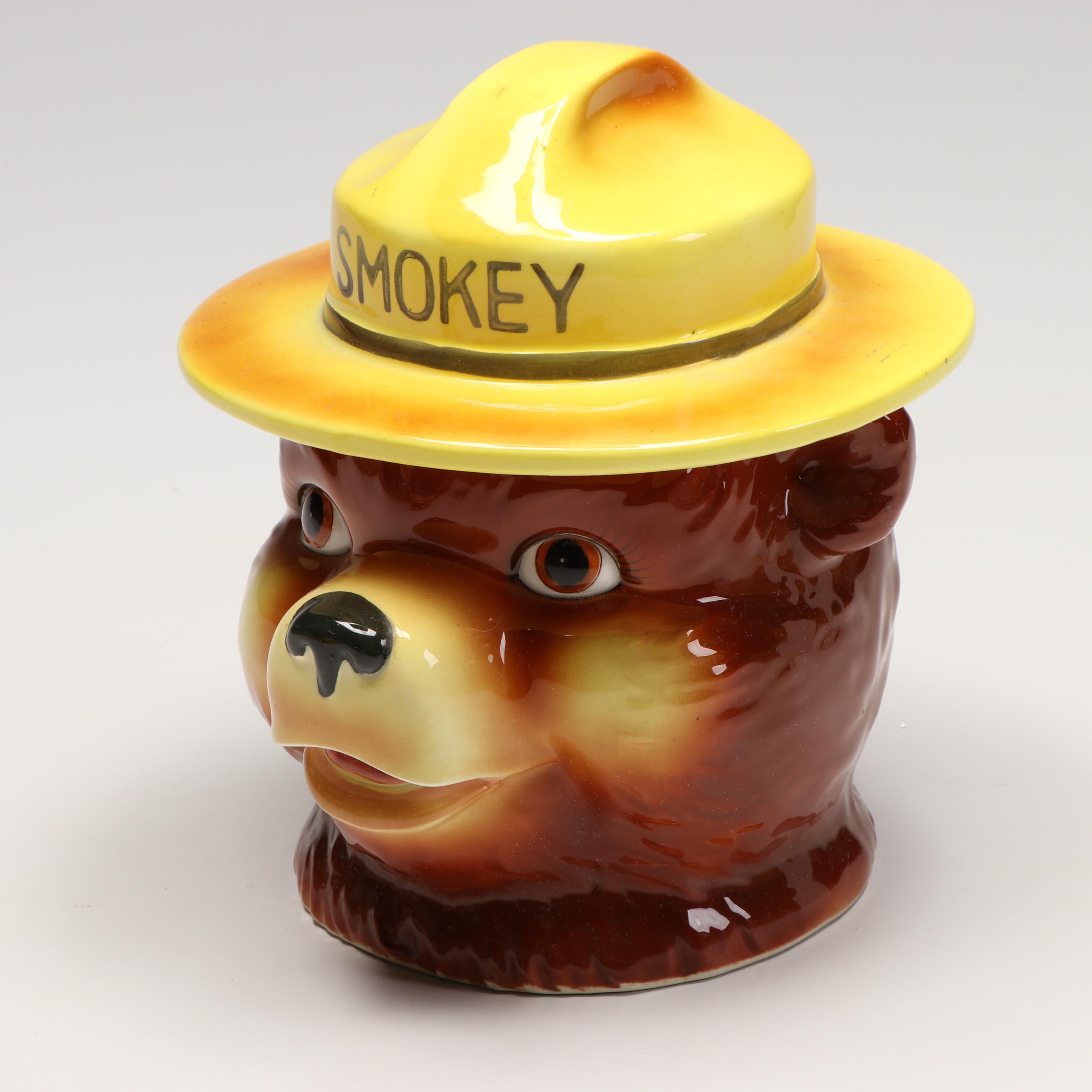 Norcrest "Smokey the Bear" Cookie Jar and Other Japanese Shaker Set