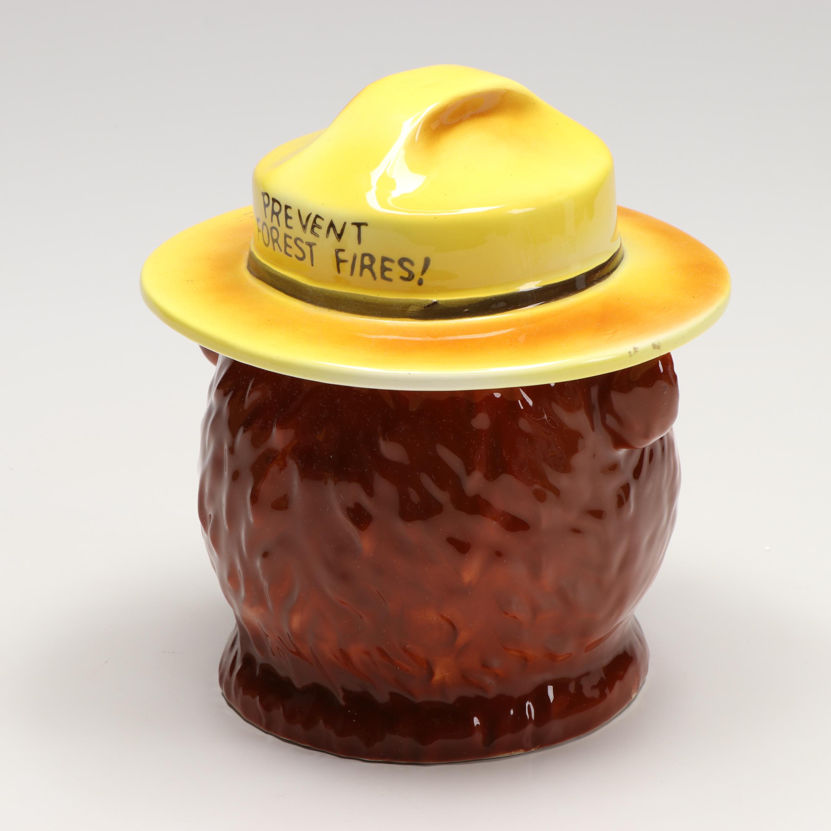 Norcrest "Smokey the Bear" Cookie Jar and Other Japanese Shaker Set