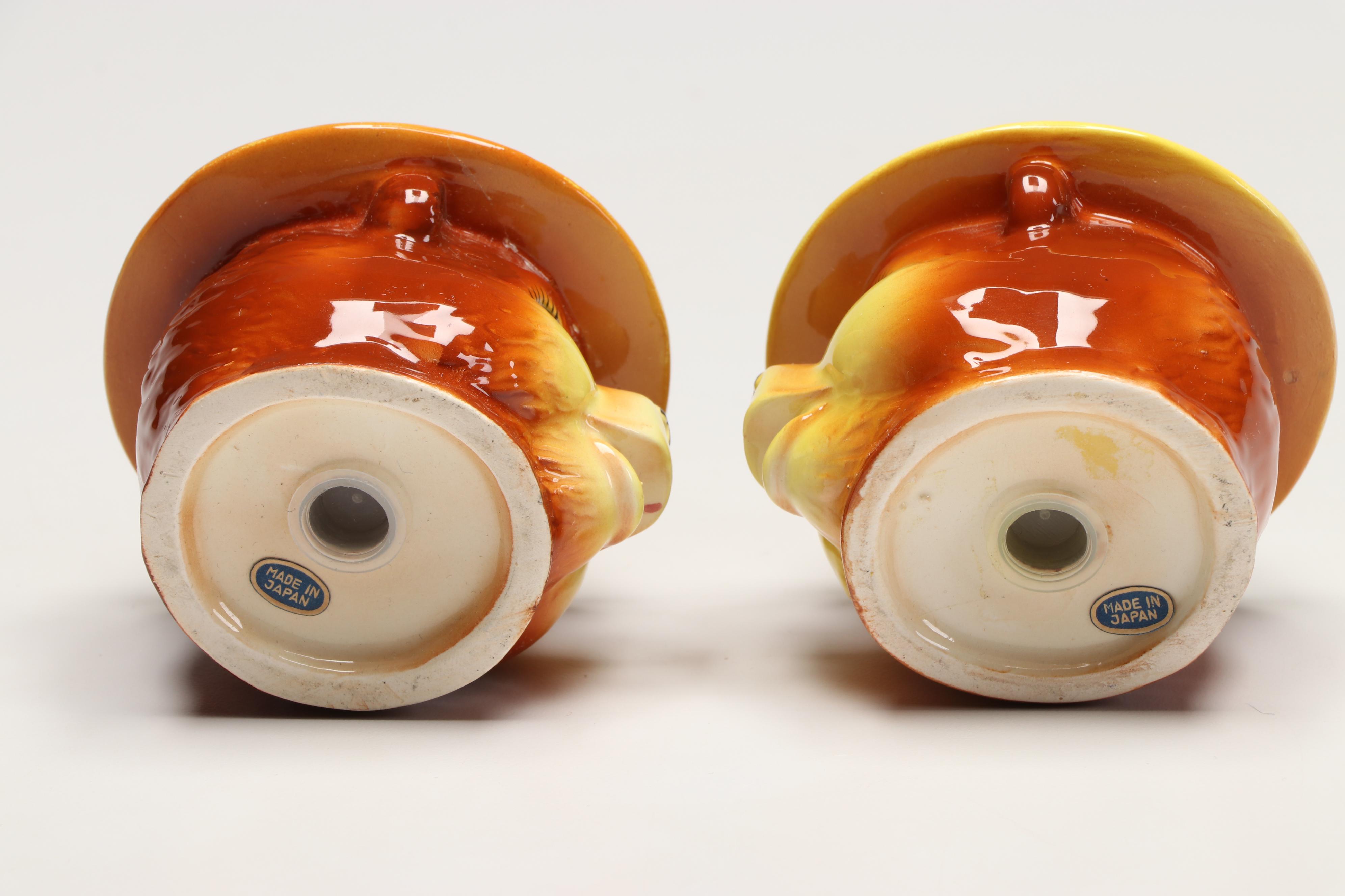 Norcrest "Smokey the Bear" Cookie Jar and Other Japanese Shaker Set