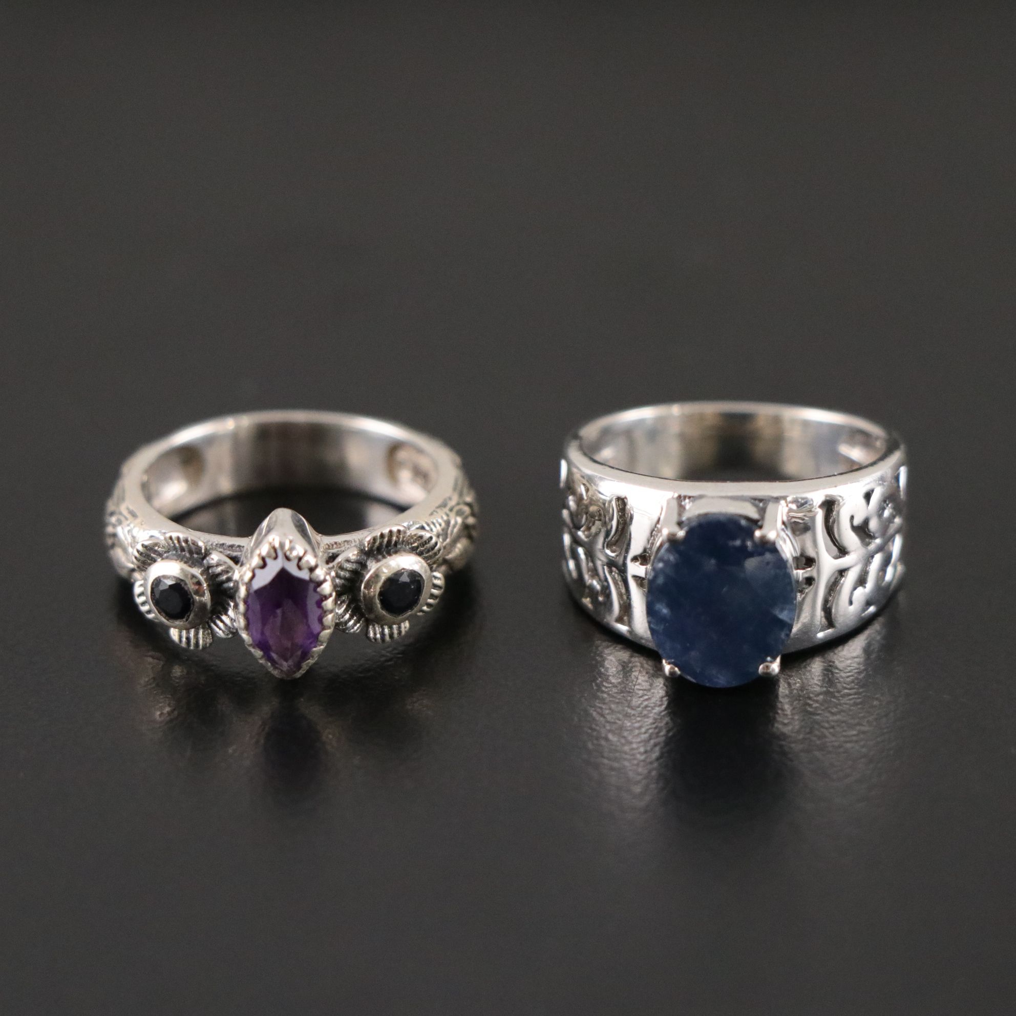 14 Assorted Sterling Silver Rings, Necklaces and Earrings