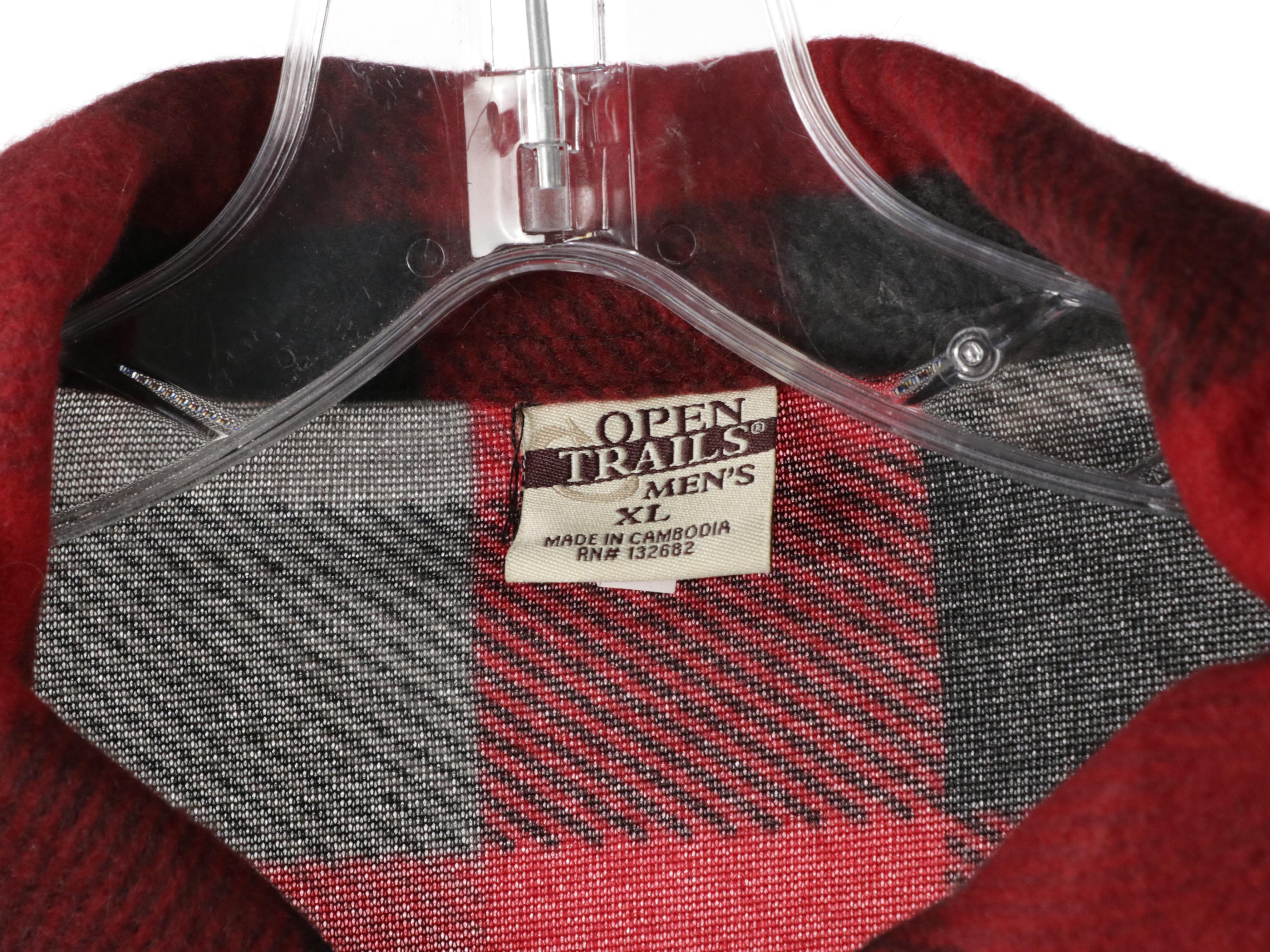 Men's Open Trails Plaid Flannel w/ Columbia and Gravel Gear Zipper-Front Jacket