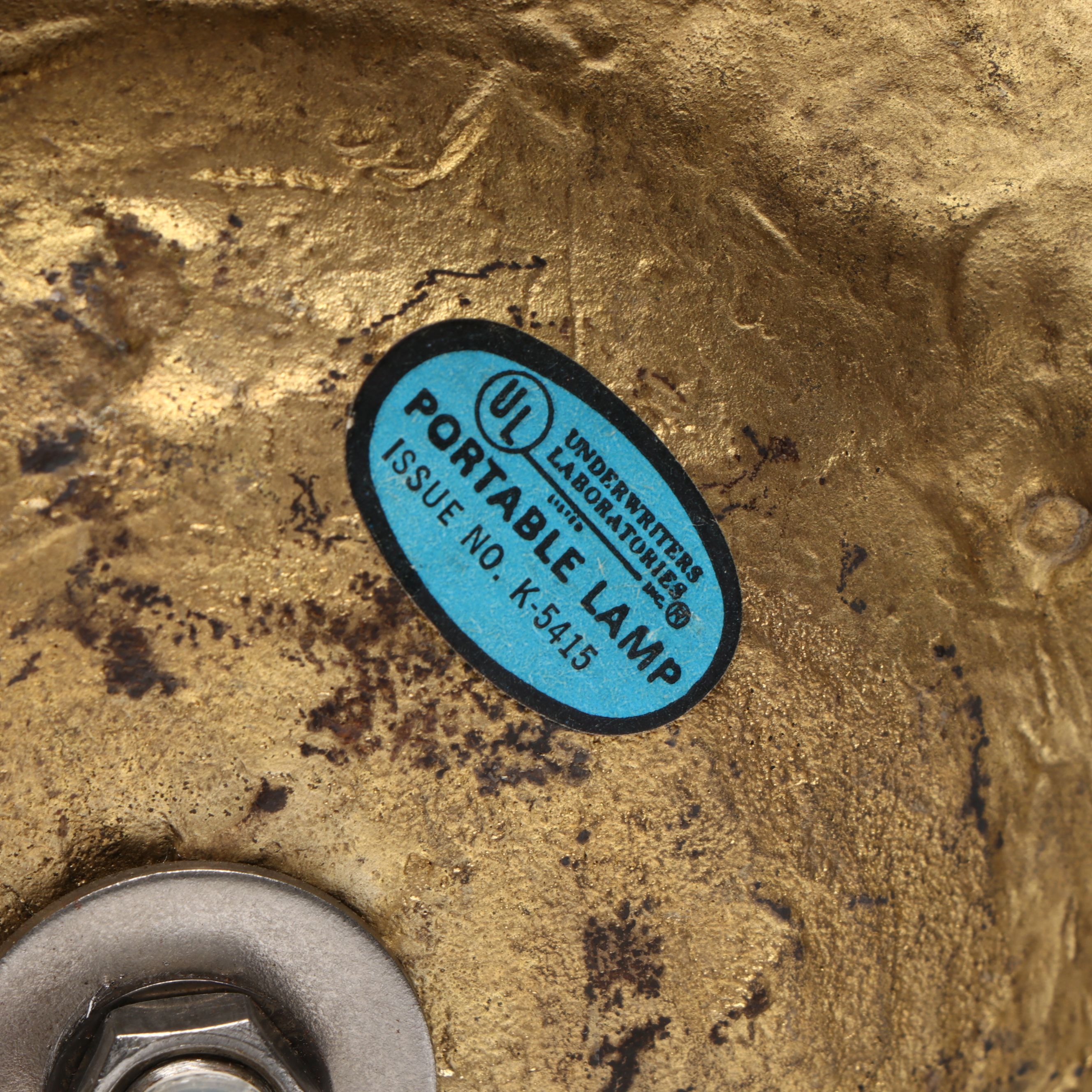 Italian Art Glass Shade Pillar Table Lamp