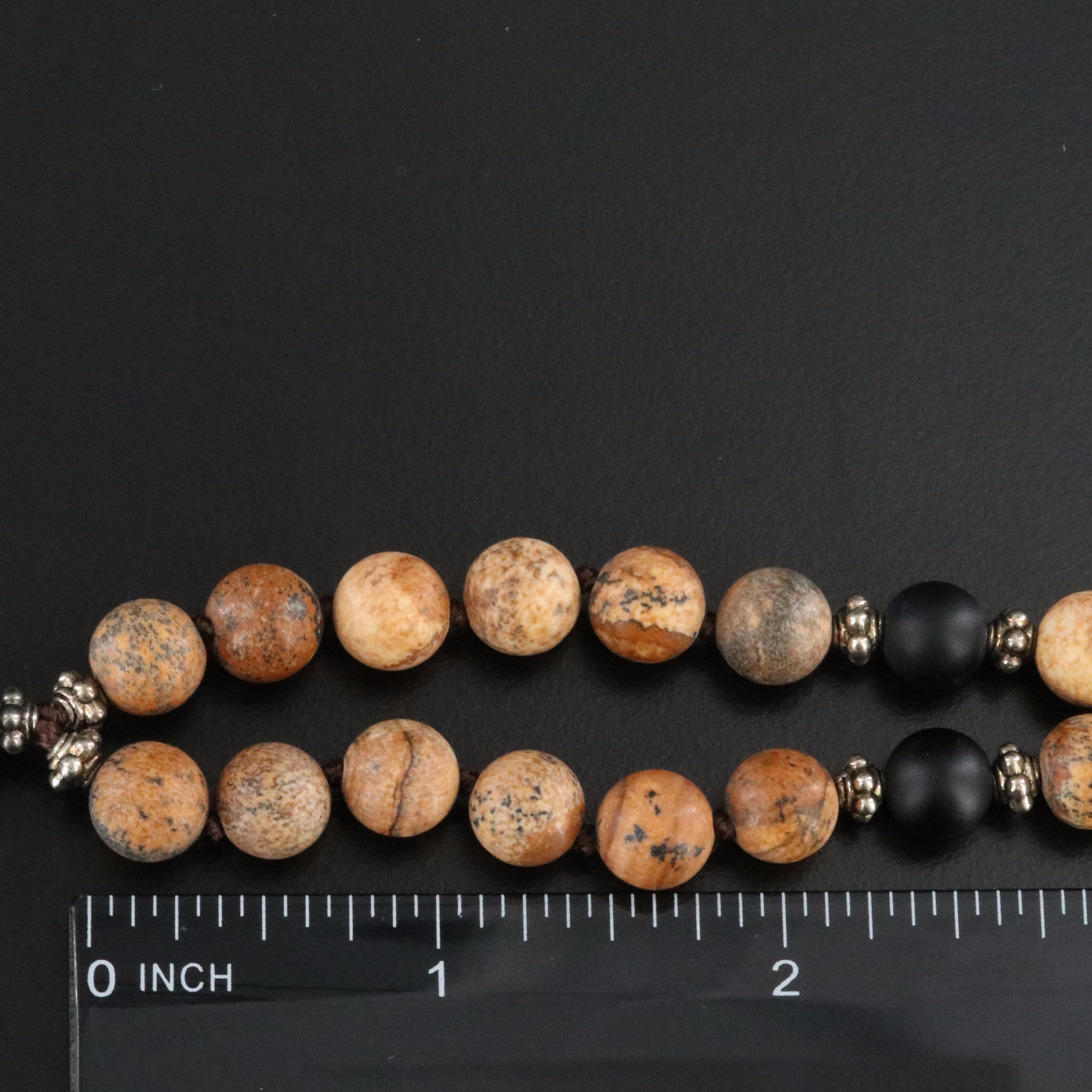 Mala Turquoise, Jasper and Chalcedony Necklaces with Tassels