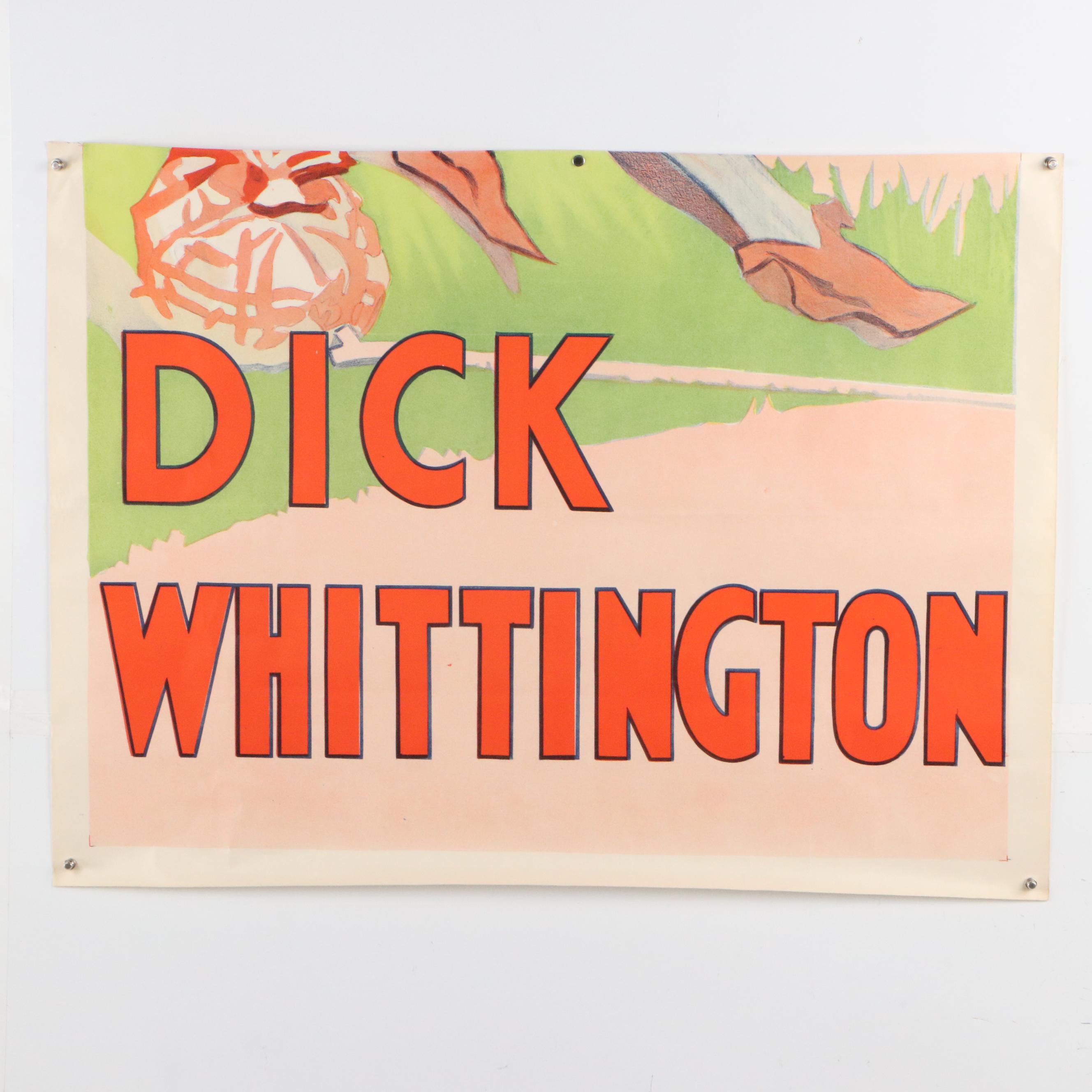 Partial Color Lithograph "Dick Whittington," 20th Century