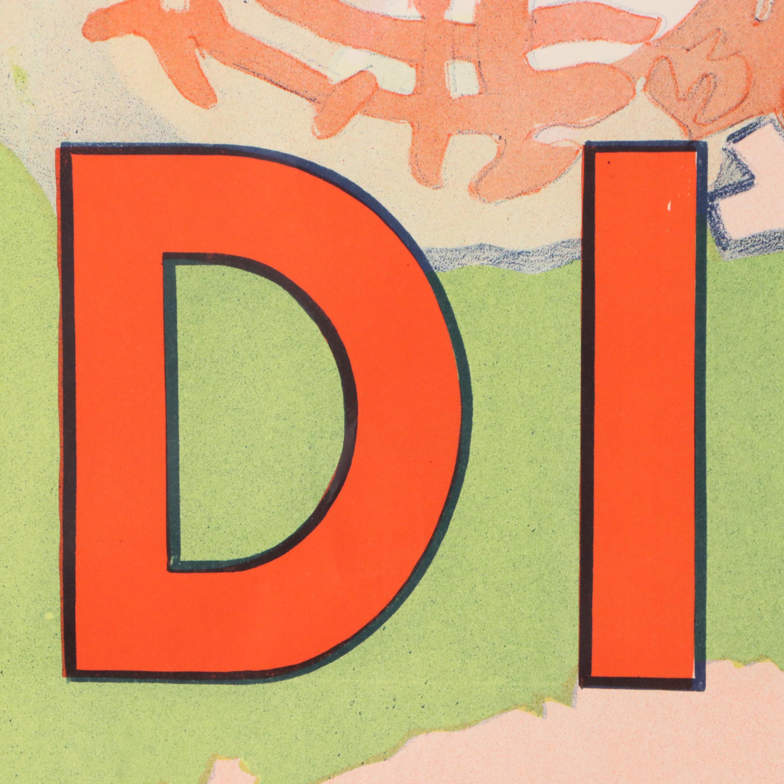 Partial Color Lithograph "Dick Whittington," 20th Century