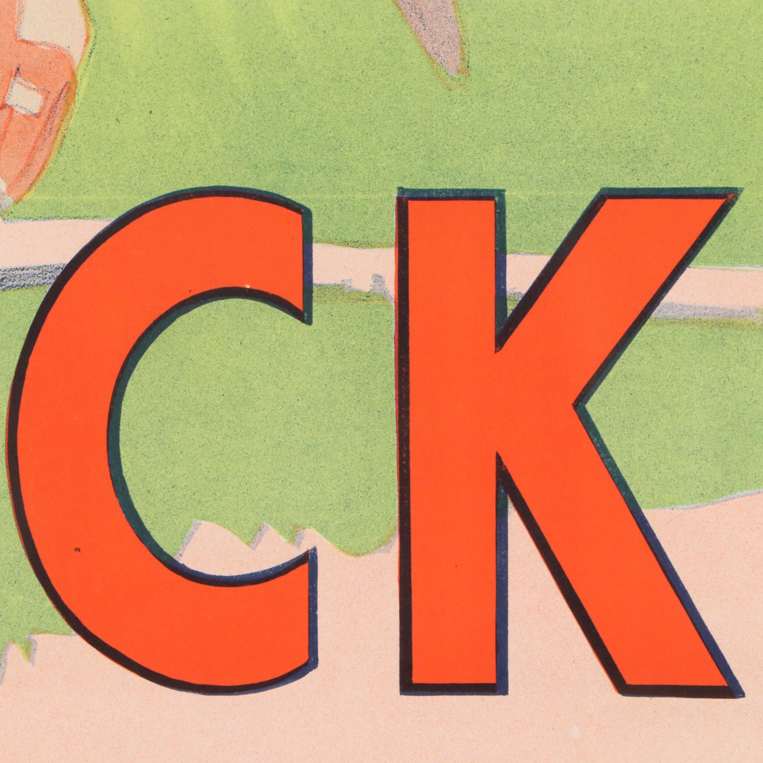 Partial Color Lithograph "Dick Whittington," 20th Century