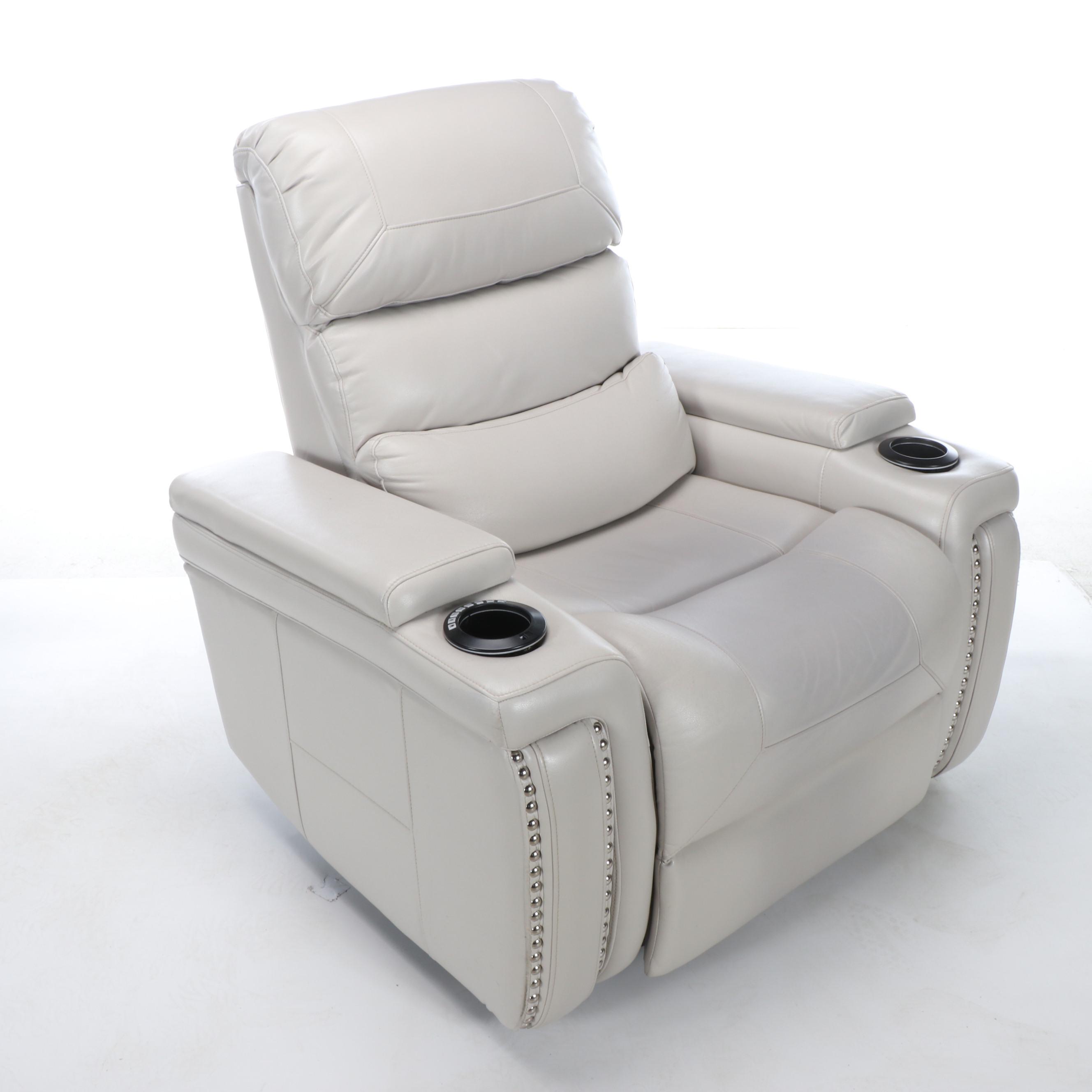 Contemporary Leather Upholstered Electric Recliner