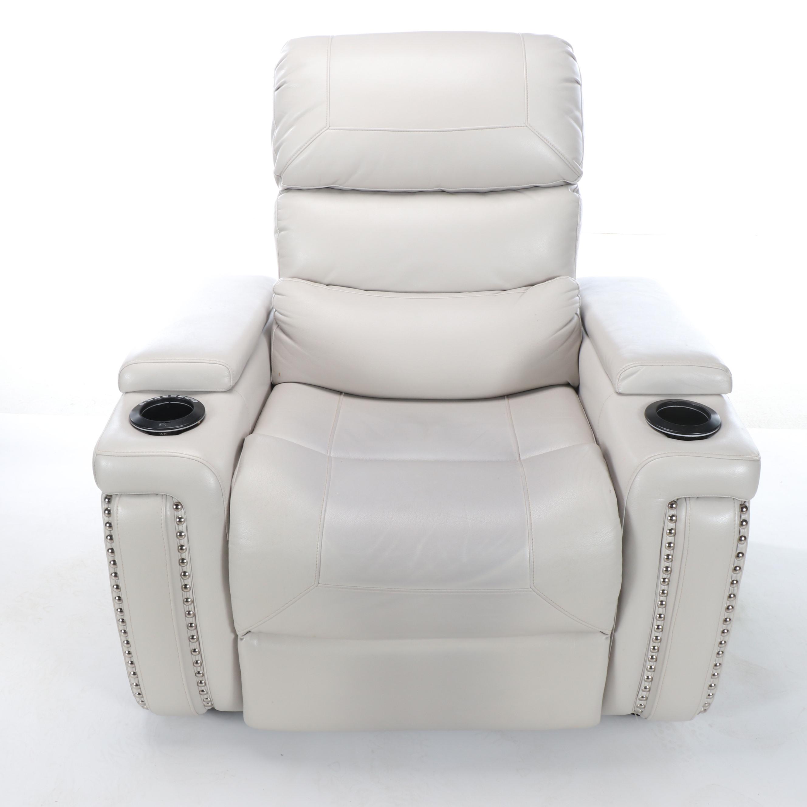 Contemporary Leather Upholstered Electric Recliner
