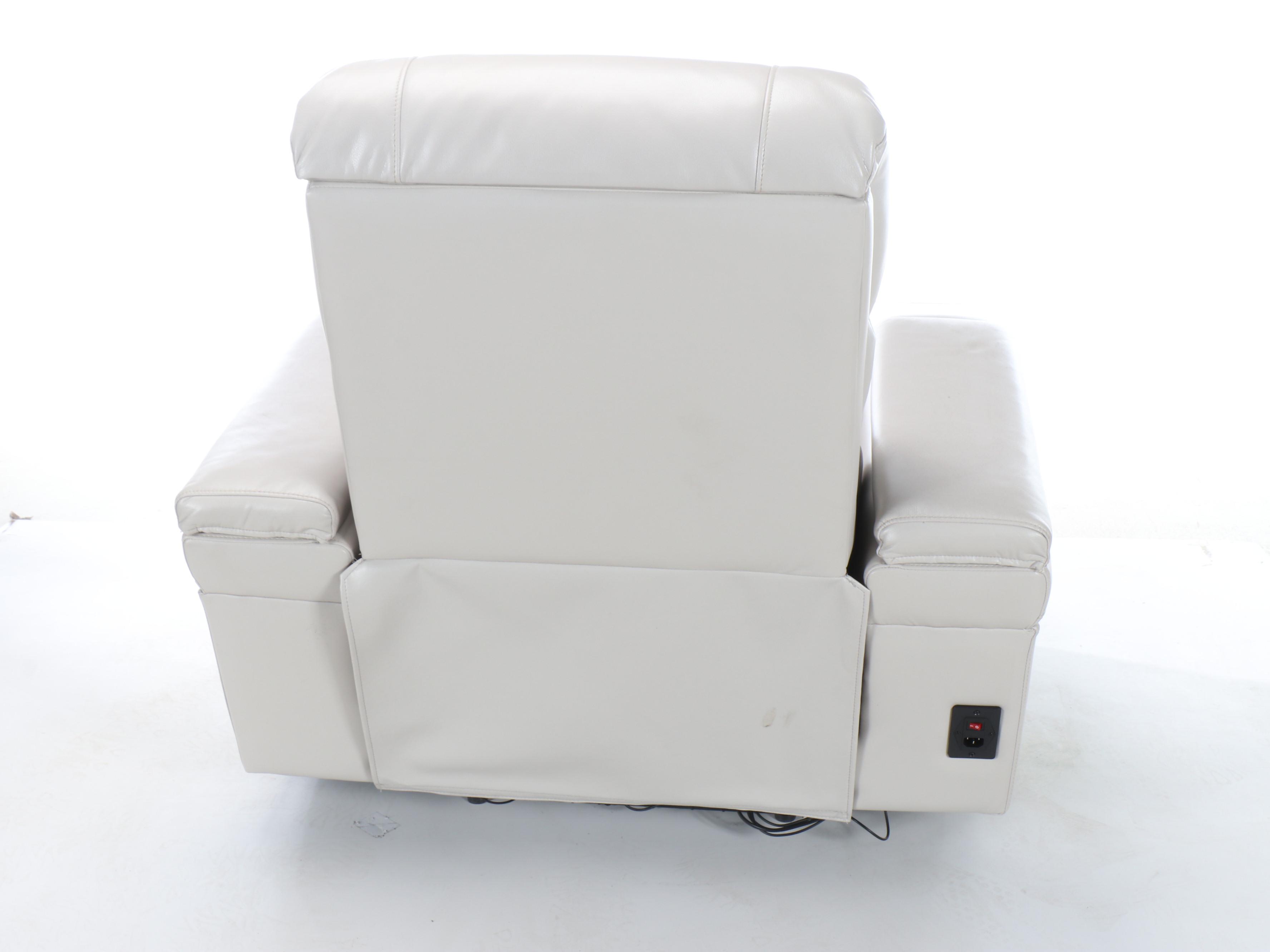 Contemporary Leather Upholstered Electric Recliner