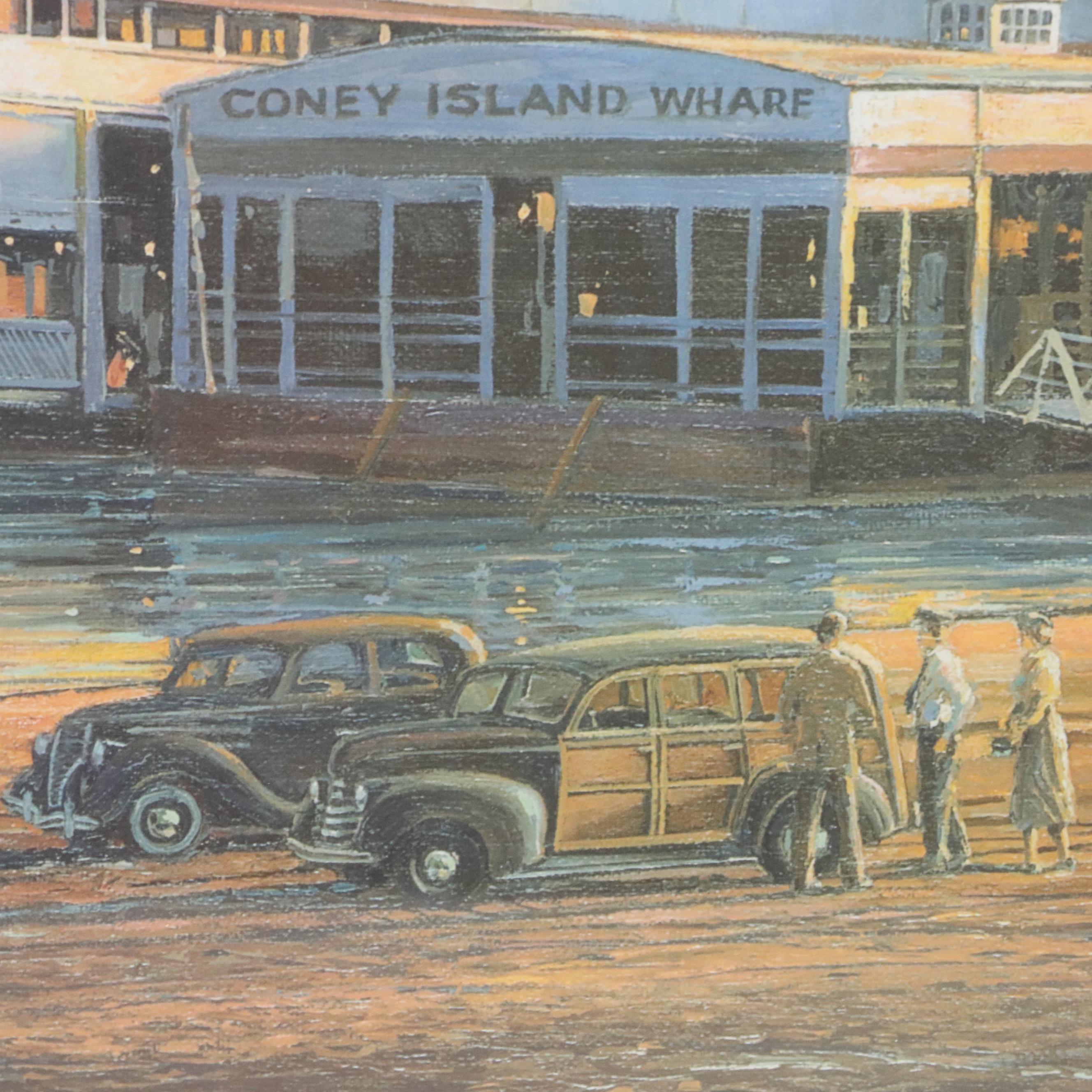 Michael Blaser Offset Lithograph "Heading For Coney"