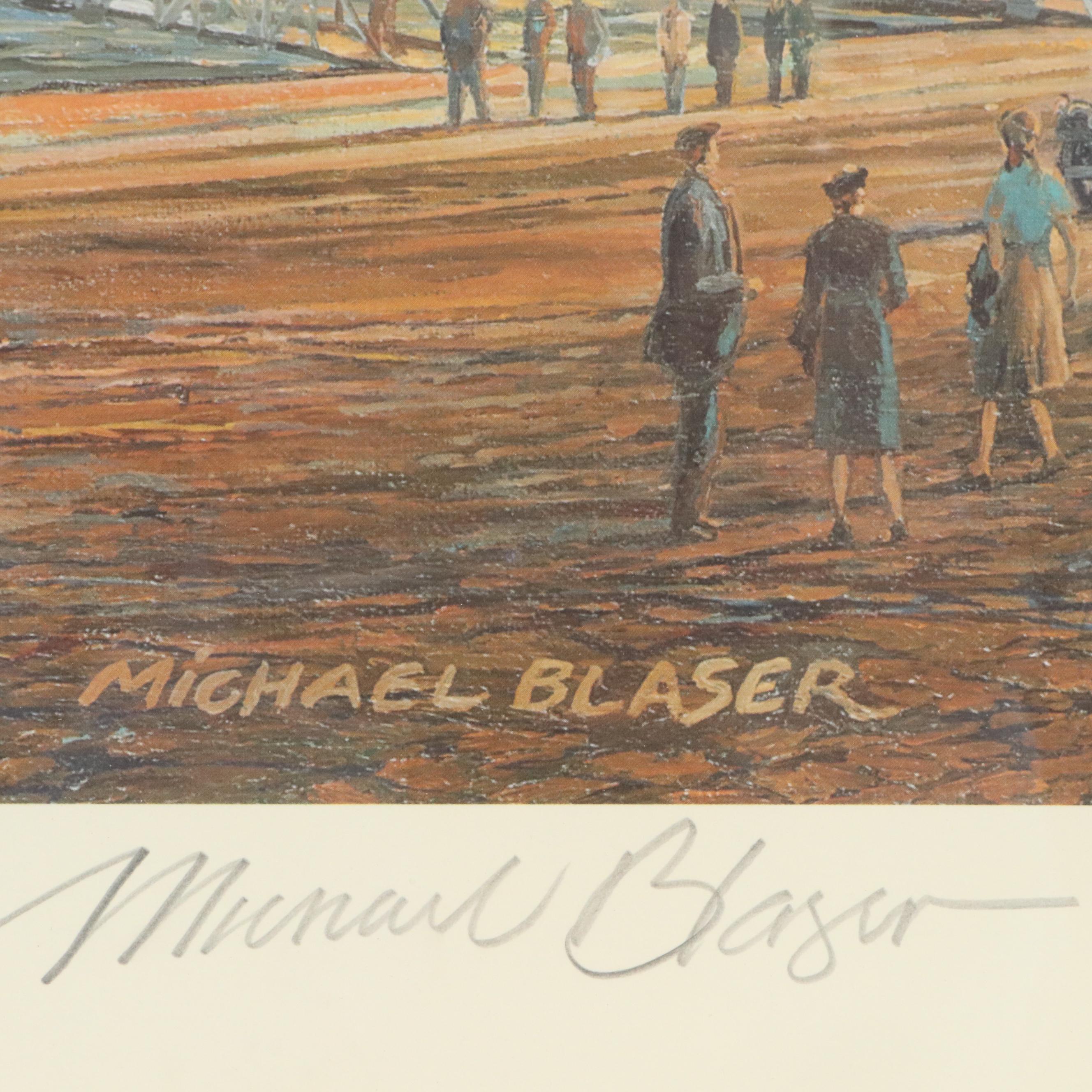 Michael Blaser Offset Lithograph "Heading For Coney"
