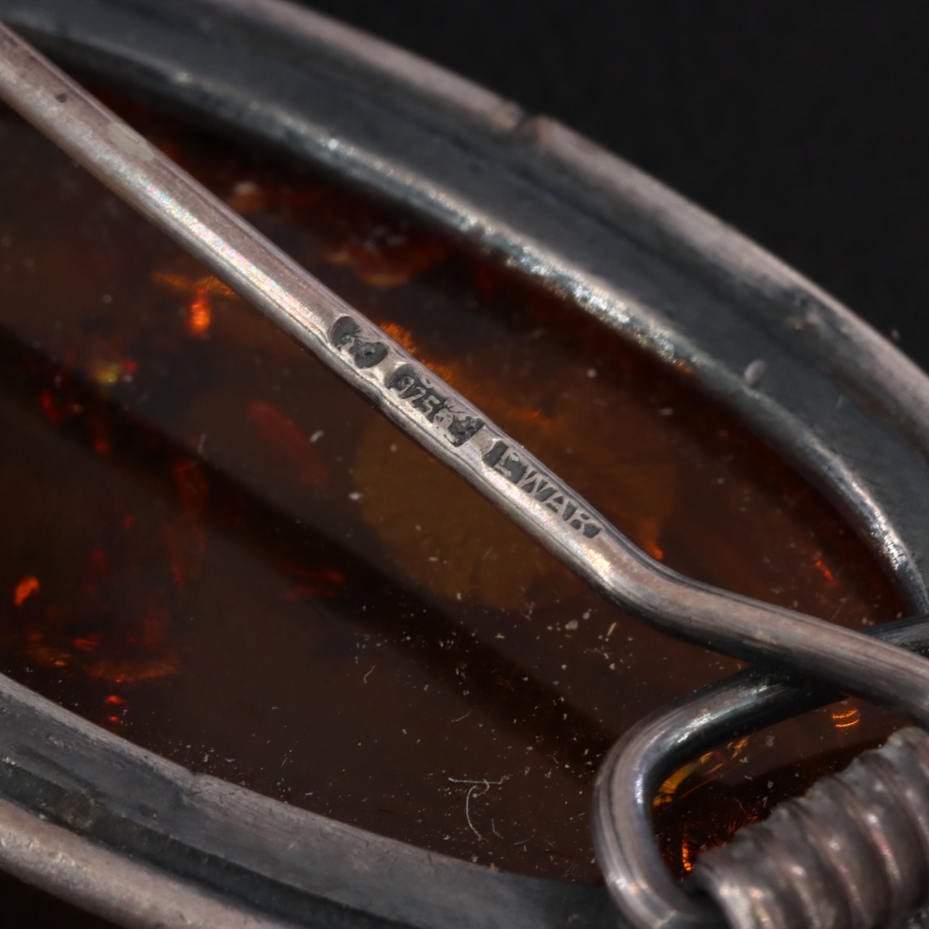 Sterling Amber Earrings and Brooches Including Polish and Converter