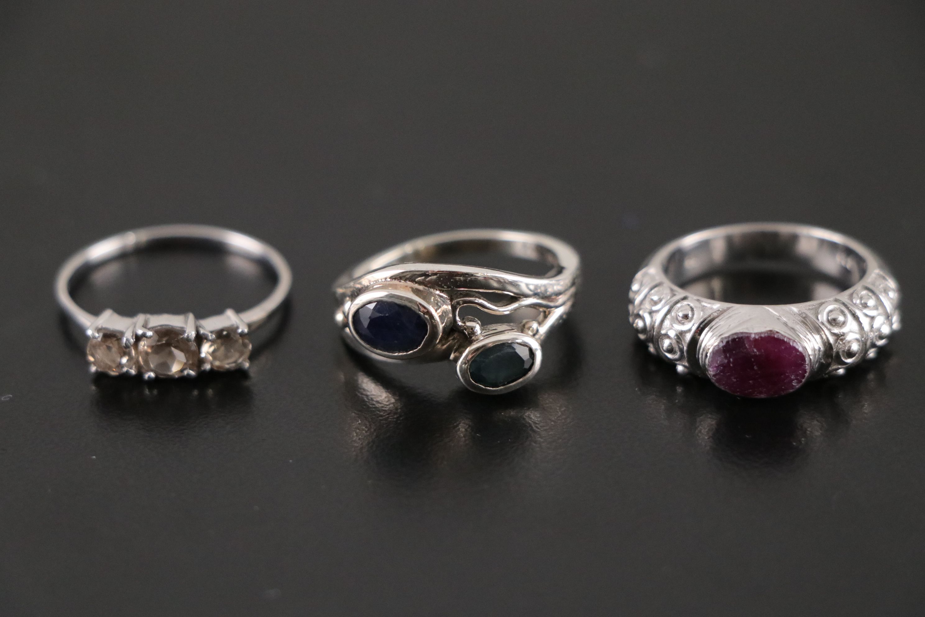 14 Assorted Sterling Silver Rings, Necklaces and Earrings