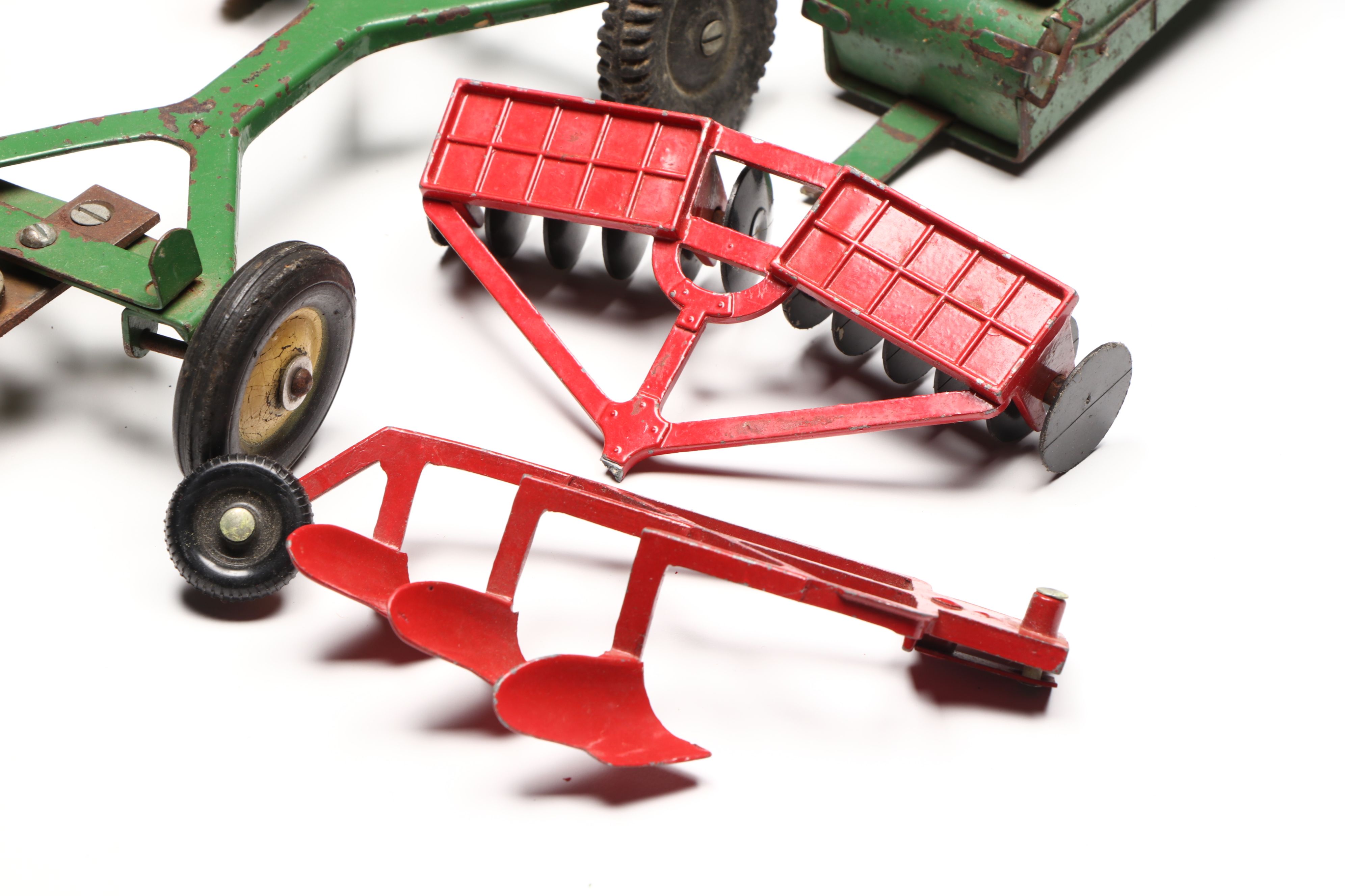 John Deere, Caterpillar, and More Pressed Steel Vintage Farm Vehicle Toys