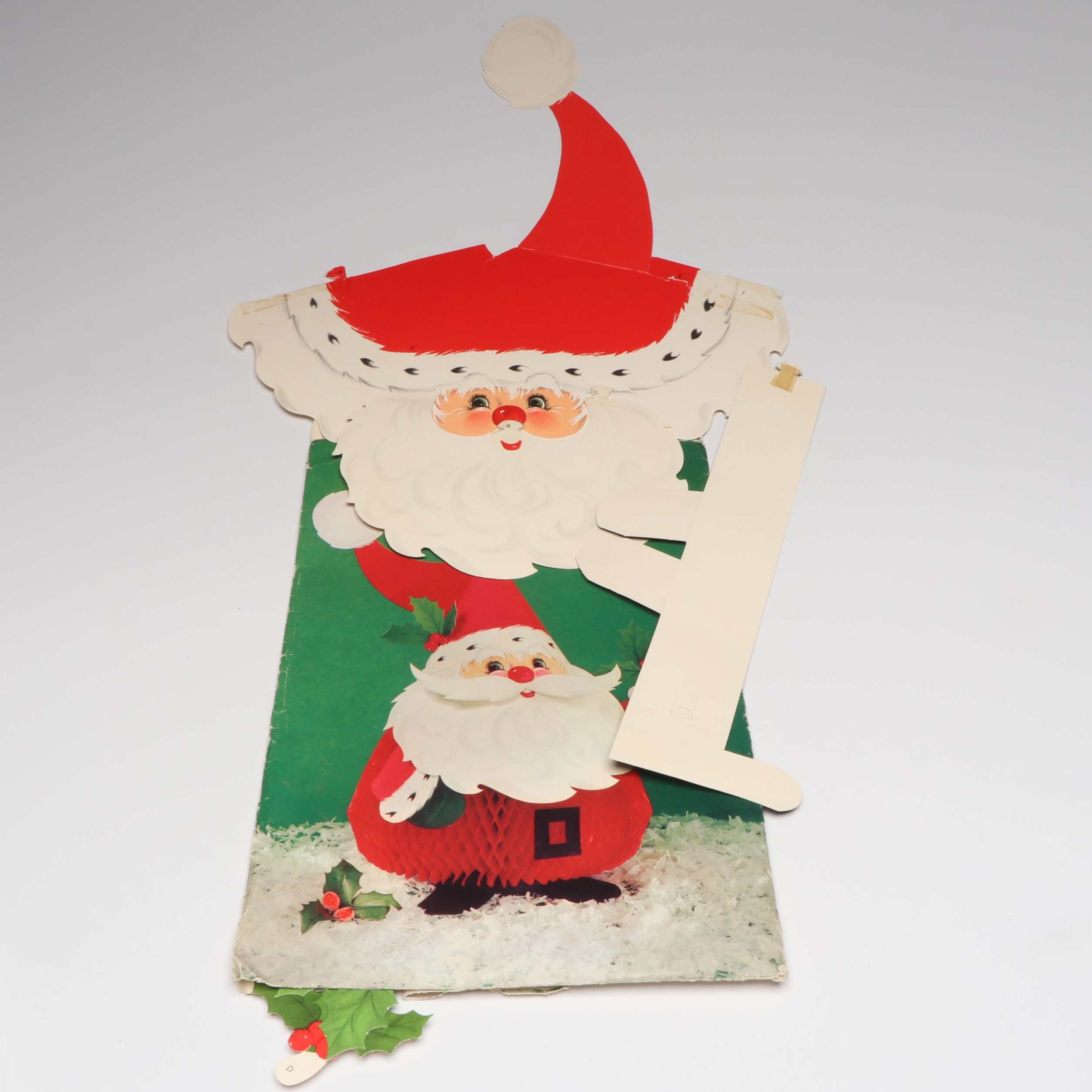 Patriotic Christmas with Other Postcards and Santa Centerpiece