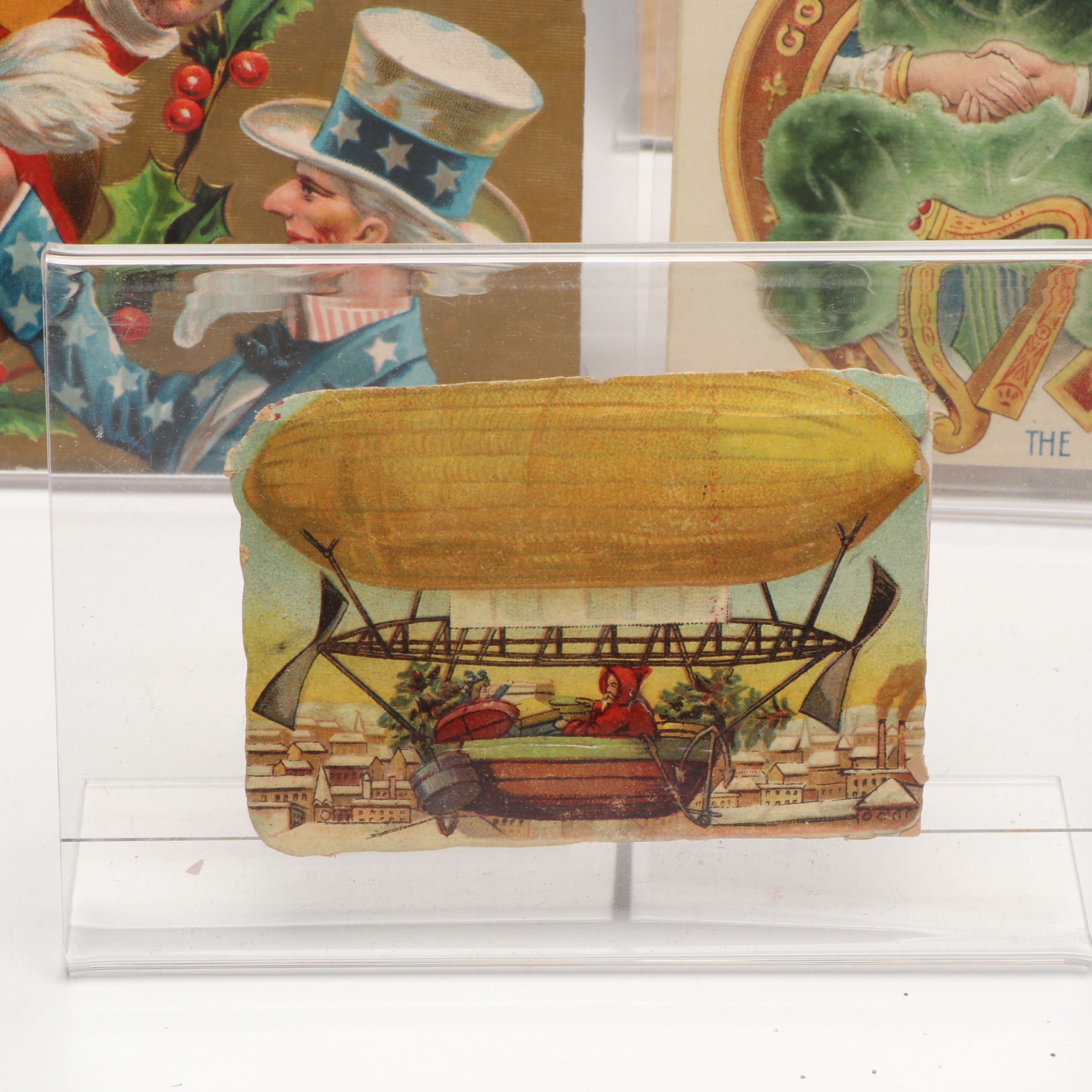 Patriotic Christmas with Other Postcards and Santa Centerpiece