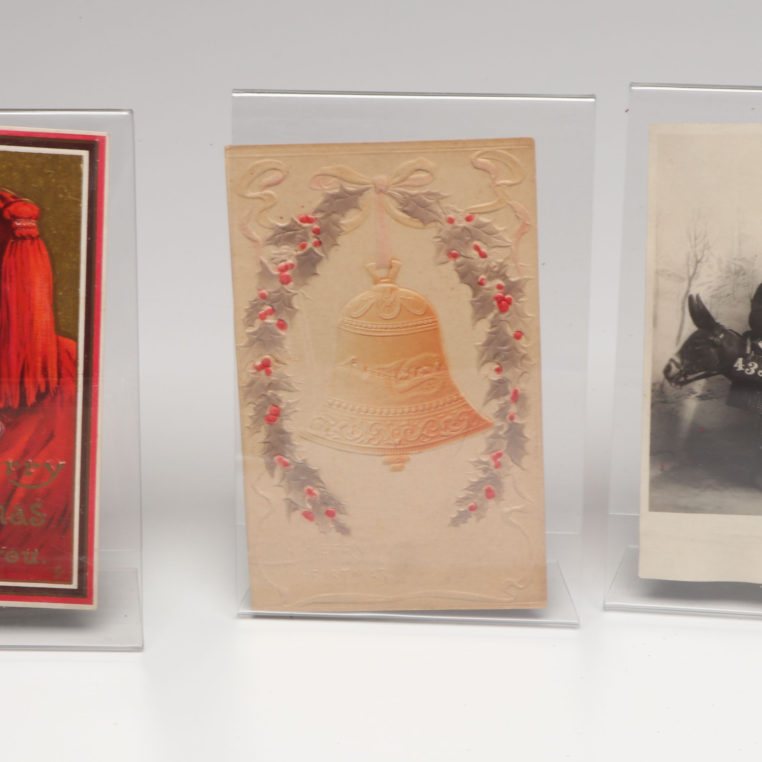 Patriotic Christmas with Other Postcards and Santa Centerpiece