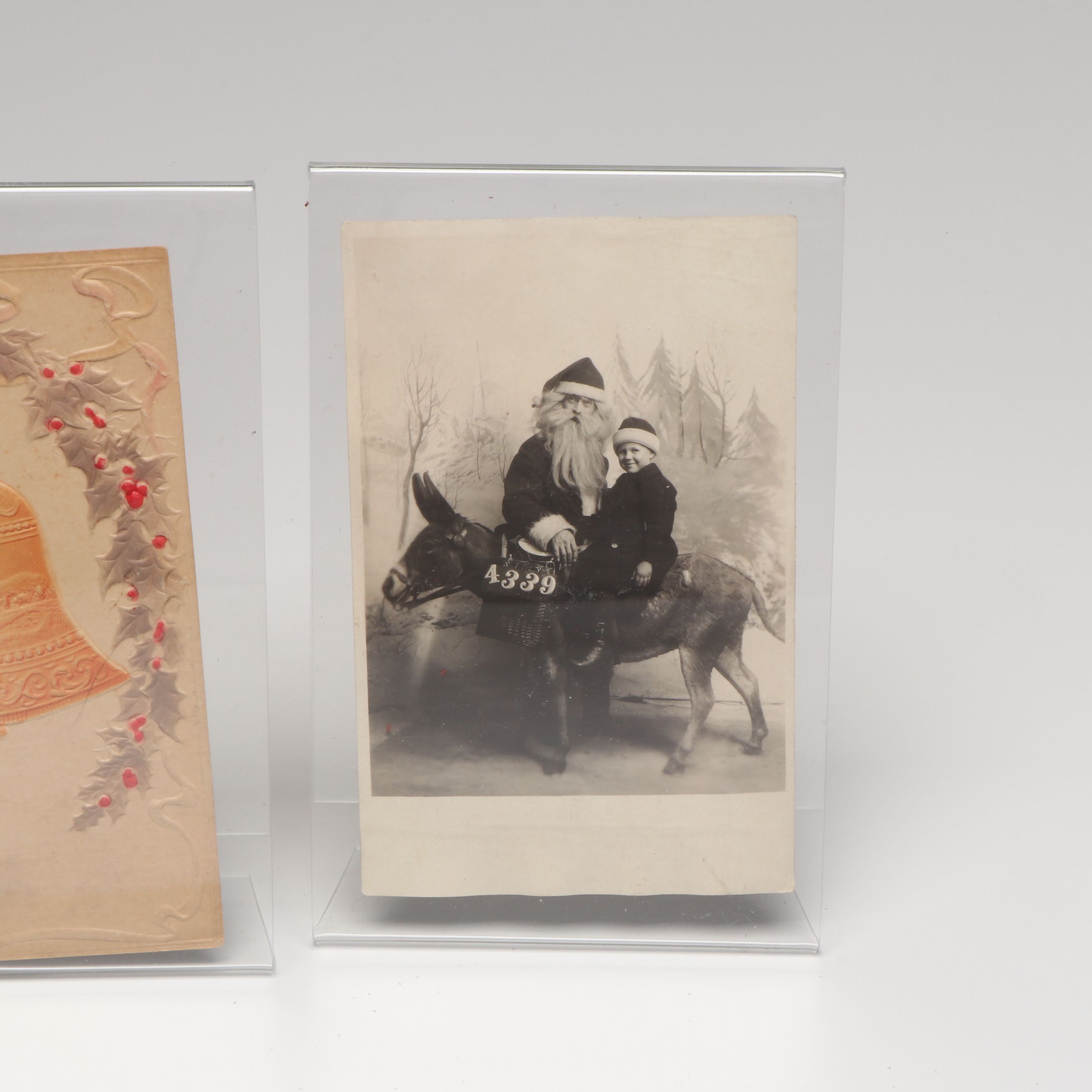 Patriotic Christmas with Other Postcards and Santa Centerpiece