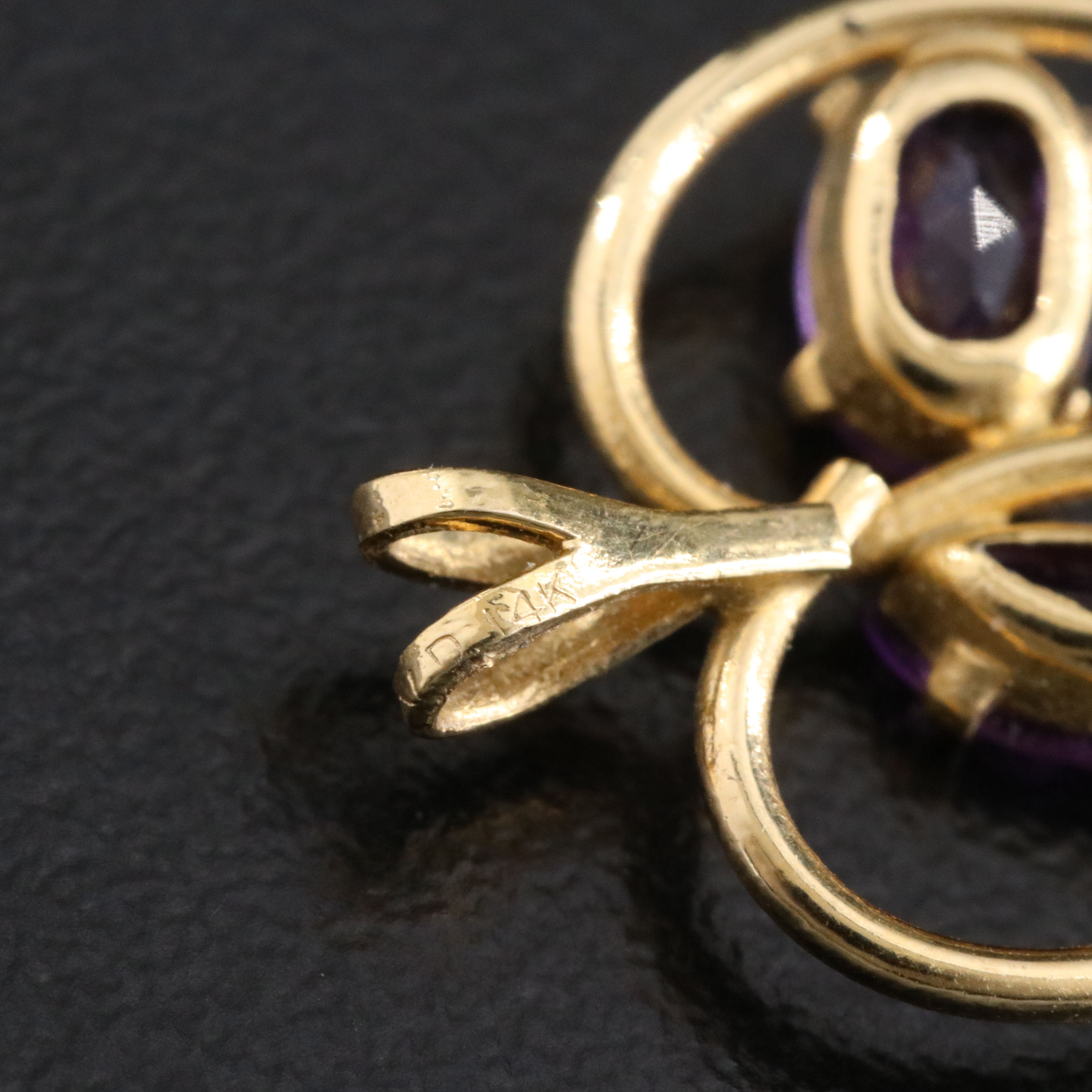 14K Amethyst Heart Pendant