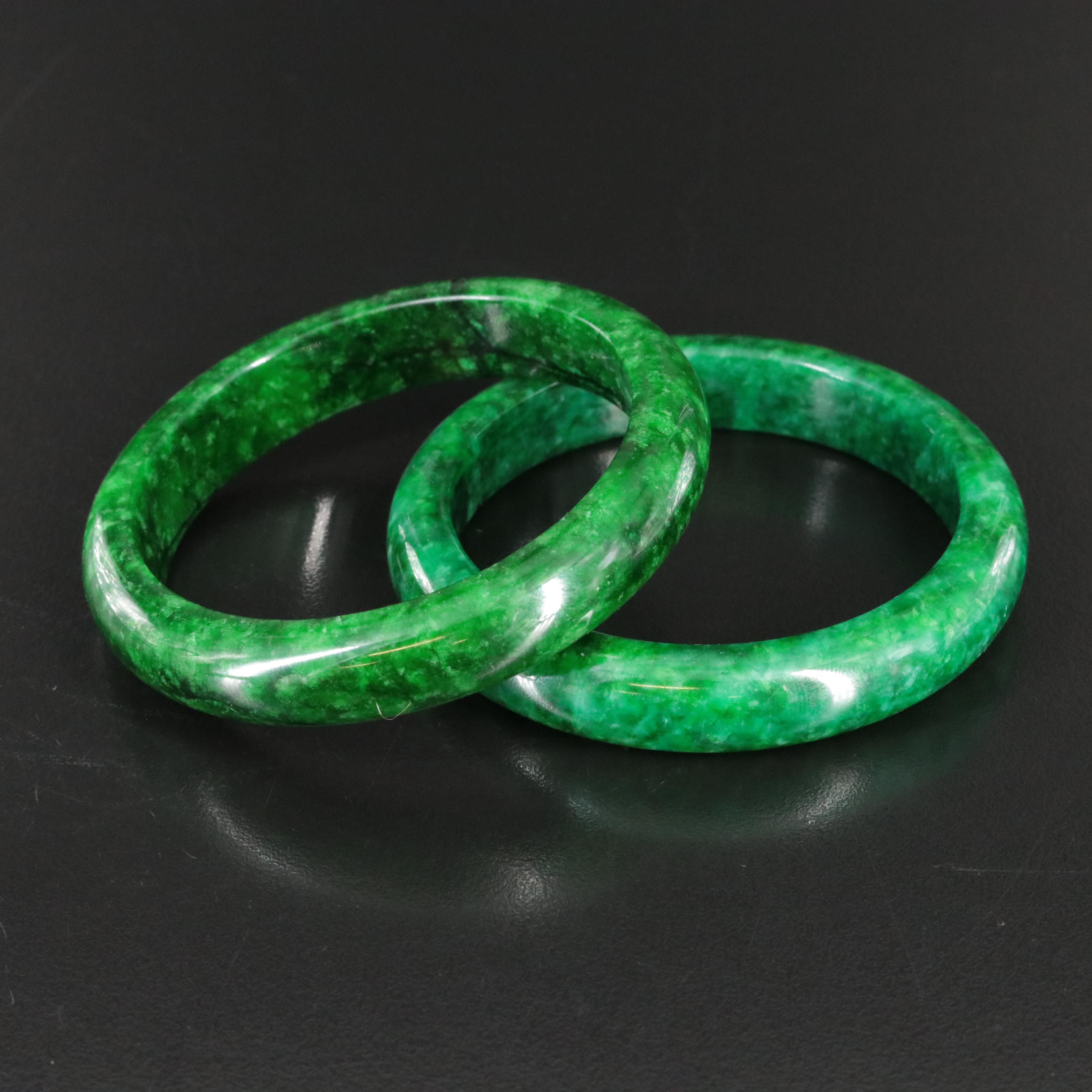 Jadeite Hololith Bangles