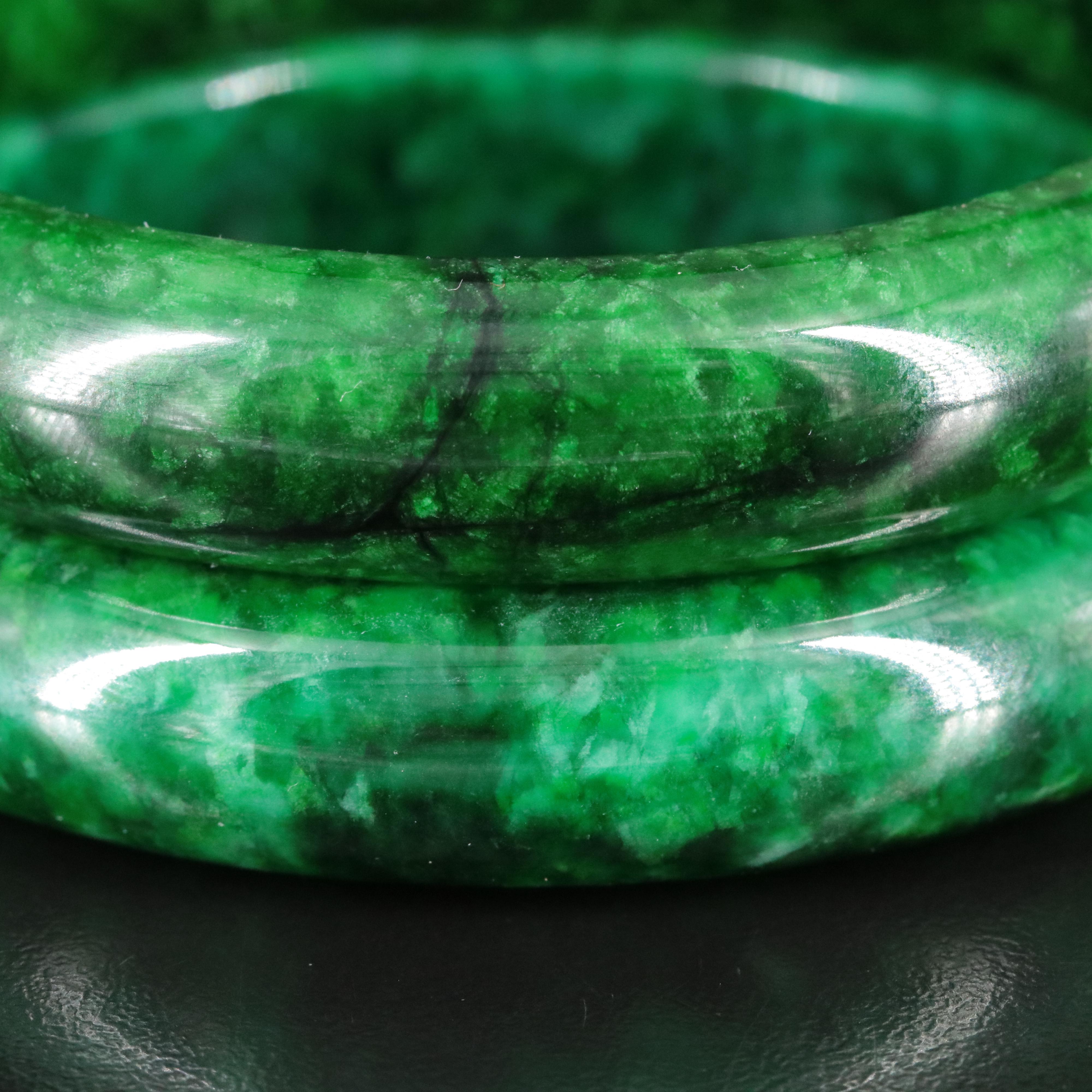 Jadeite Hololith Bangles