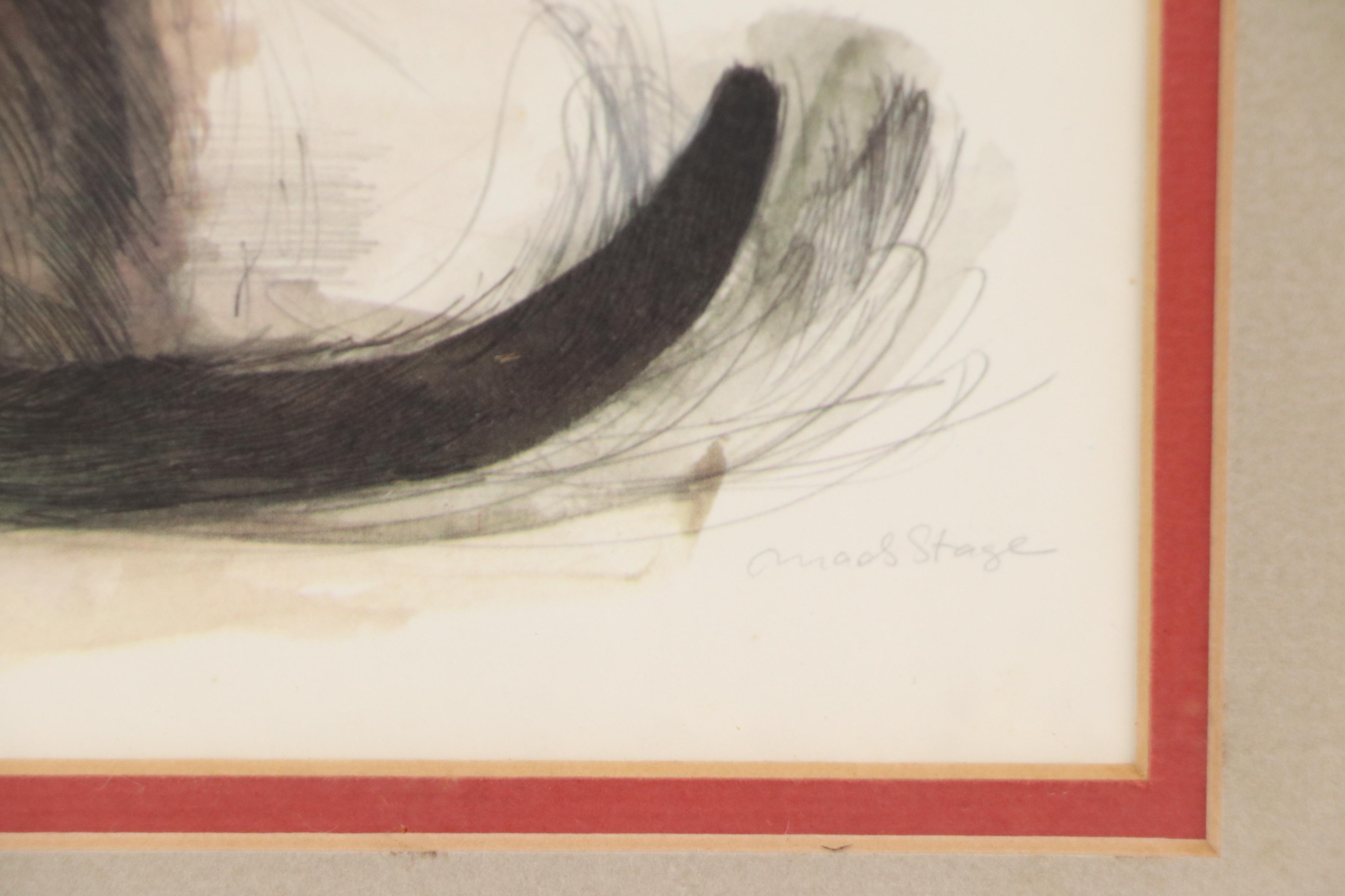 Offset Lithograph of Black Cat After Mads Stage