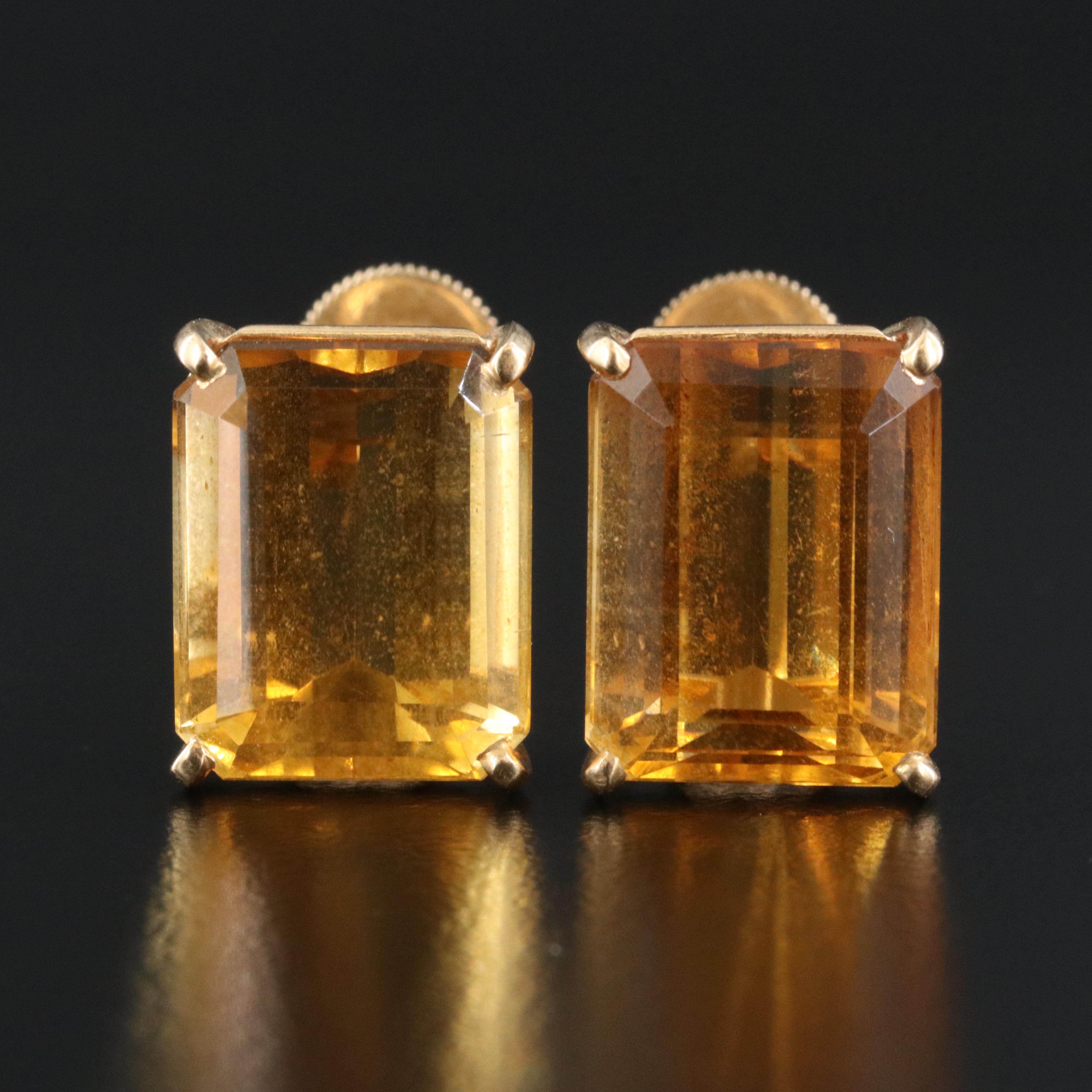 18K 17.40 CTW Citrine Earrings