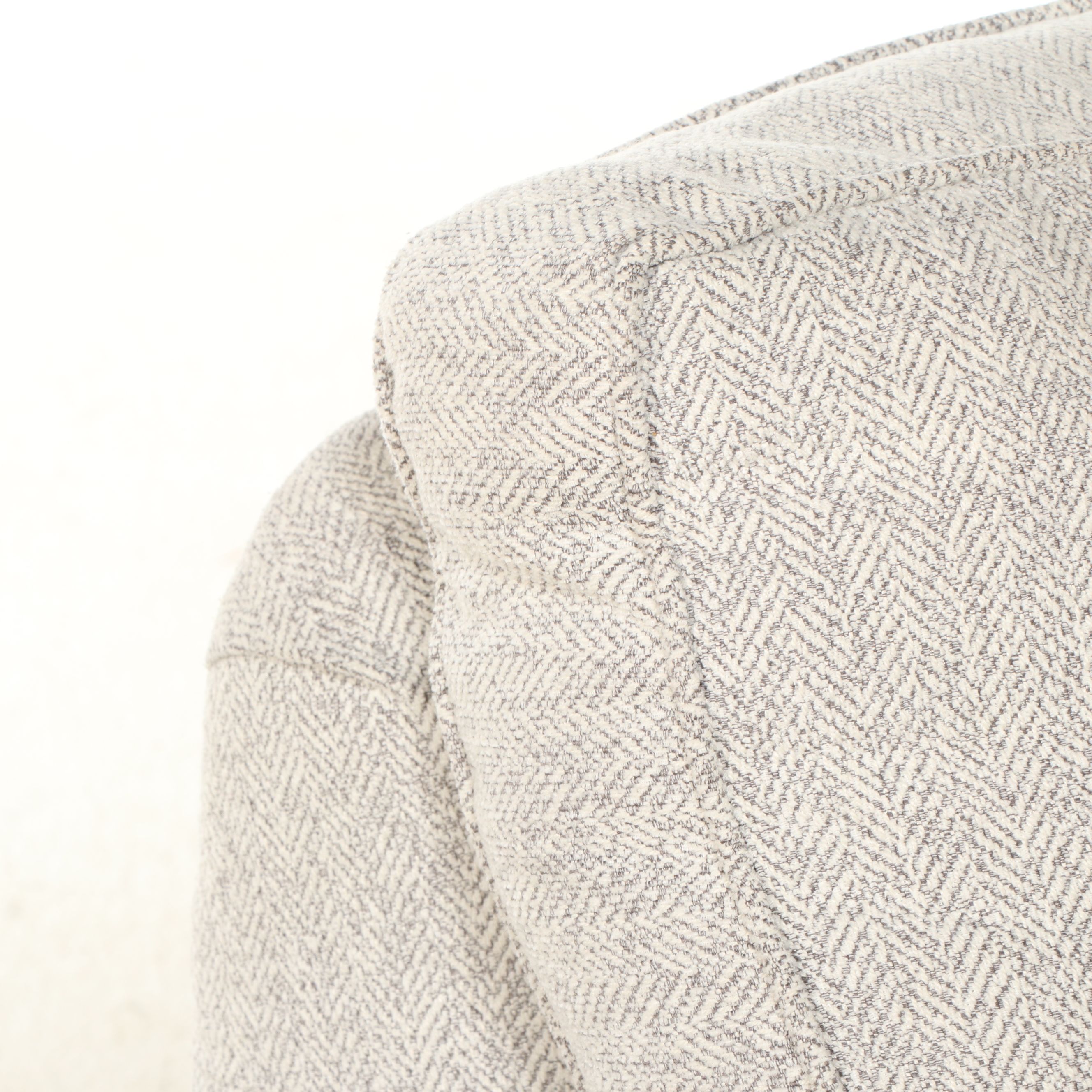 Contemporary Herringbone Upholstered Loveseat with Accent Pillows