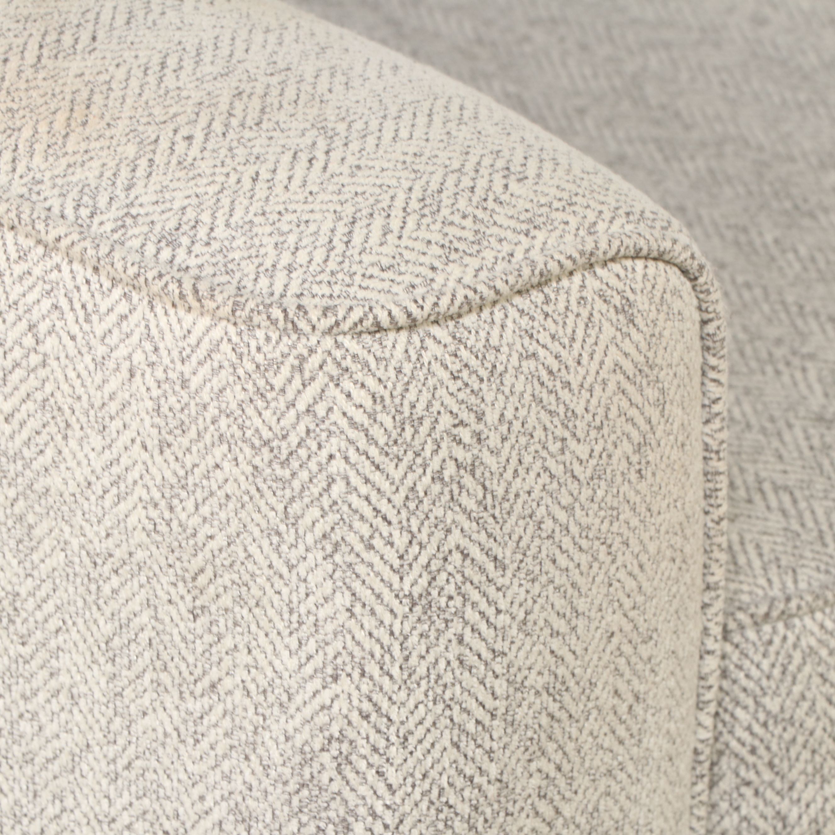 Contemporary Herringbone Upholstered Loveseat with Accent Pillows